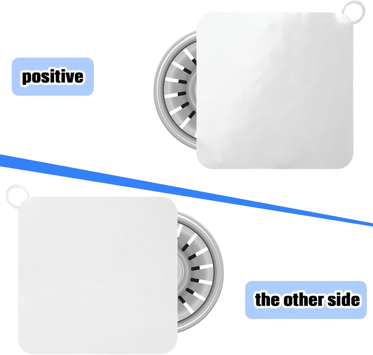 Yinkin 6 Pcs Drain Covers to Keep Bugs Out Silicone Shower Floor Tub Stoppers Bathtub Drain Stoppers Sewer Anti-Odor Mats Deodorizing Plugs for Bathroom(6 x 6 Inch,Square,White)