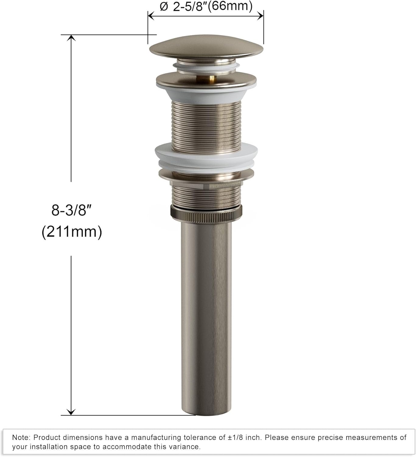 Dowell Pop Up Drain Stopper for Bathroom Vanity/Vessel Sink (Brushed Nickel 6011 0804)