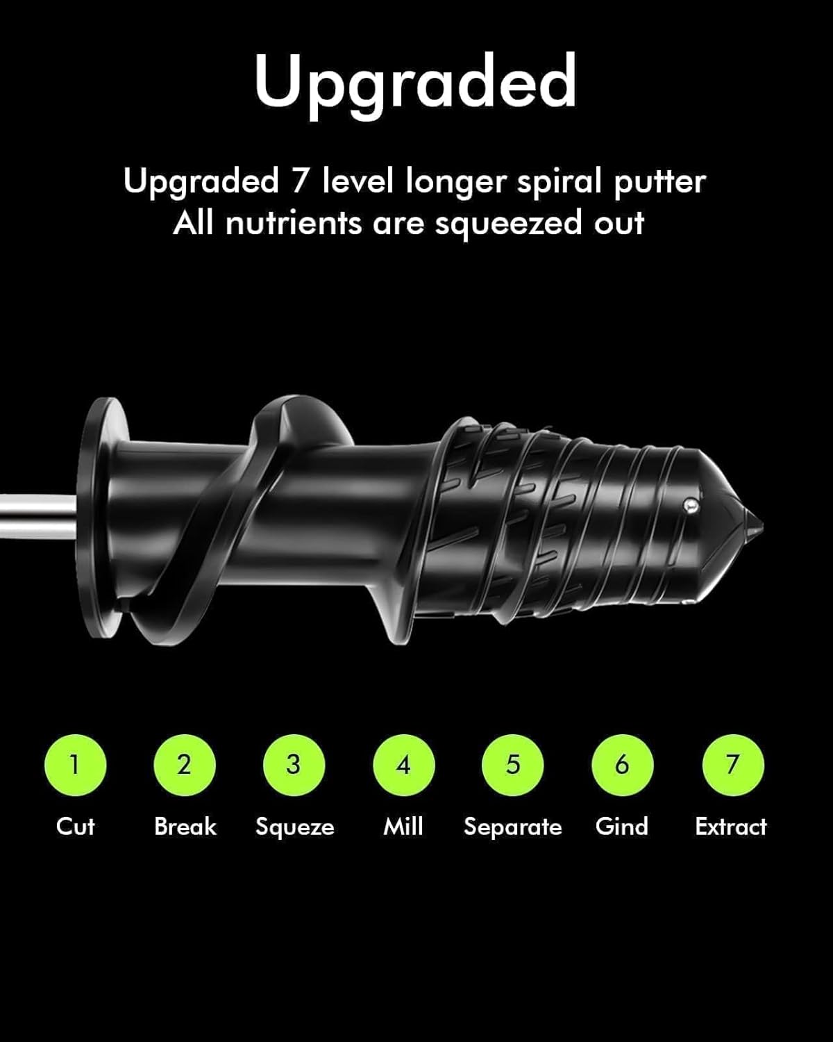 SiFENE Cold Press Juicer, 3” Wide Dual Chute Whole Slow Masticating Juicer Machine with Anti Clog Function for Celery Wheatgrass, Fruit and Vegetable Juice Extractor, Non-BPA, Easy to Clean