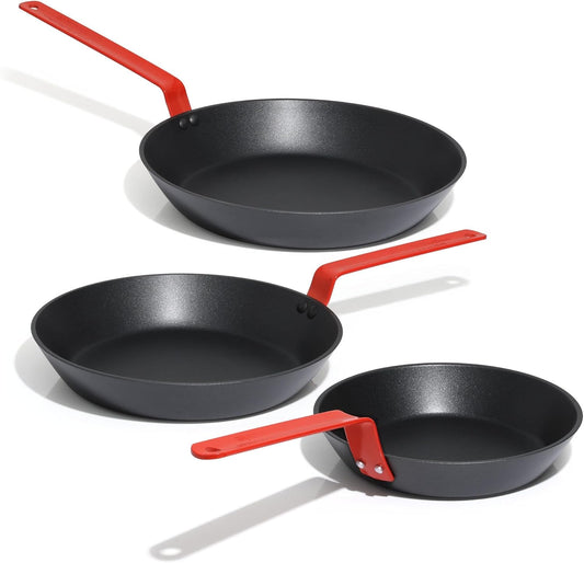SENSARTE Nonstick Frying Pan Set 3-Piece, Oven Safe Skillets with Swiss Coating, Induction Compatible Chef Pan Set, Dishwasher Safe Cooking Pans, PFOA PFOS Free, 8, 10 and 12 Inch