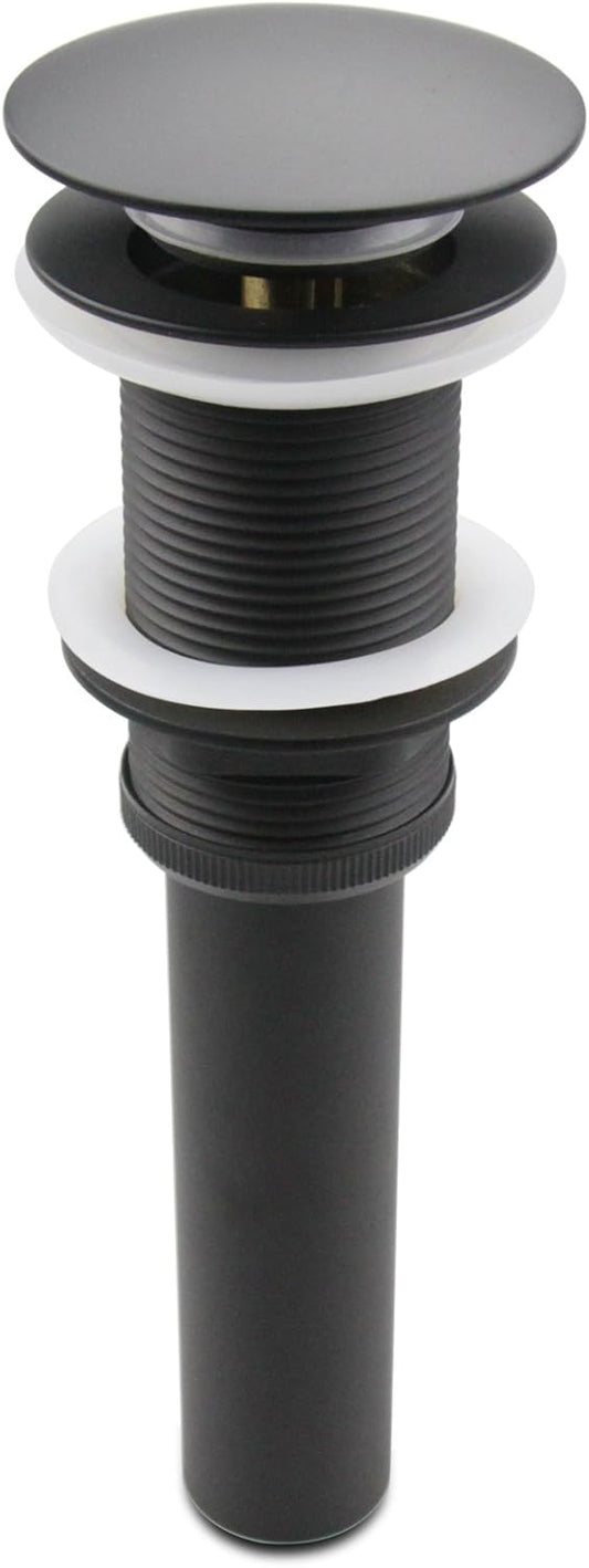 Bathroom Lavatory Vanity Vessel Sink Drain, Pop Up Drain Stopper Without Overflow, Black