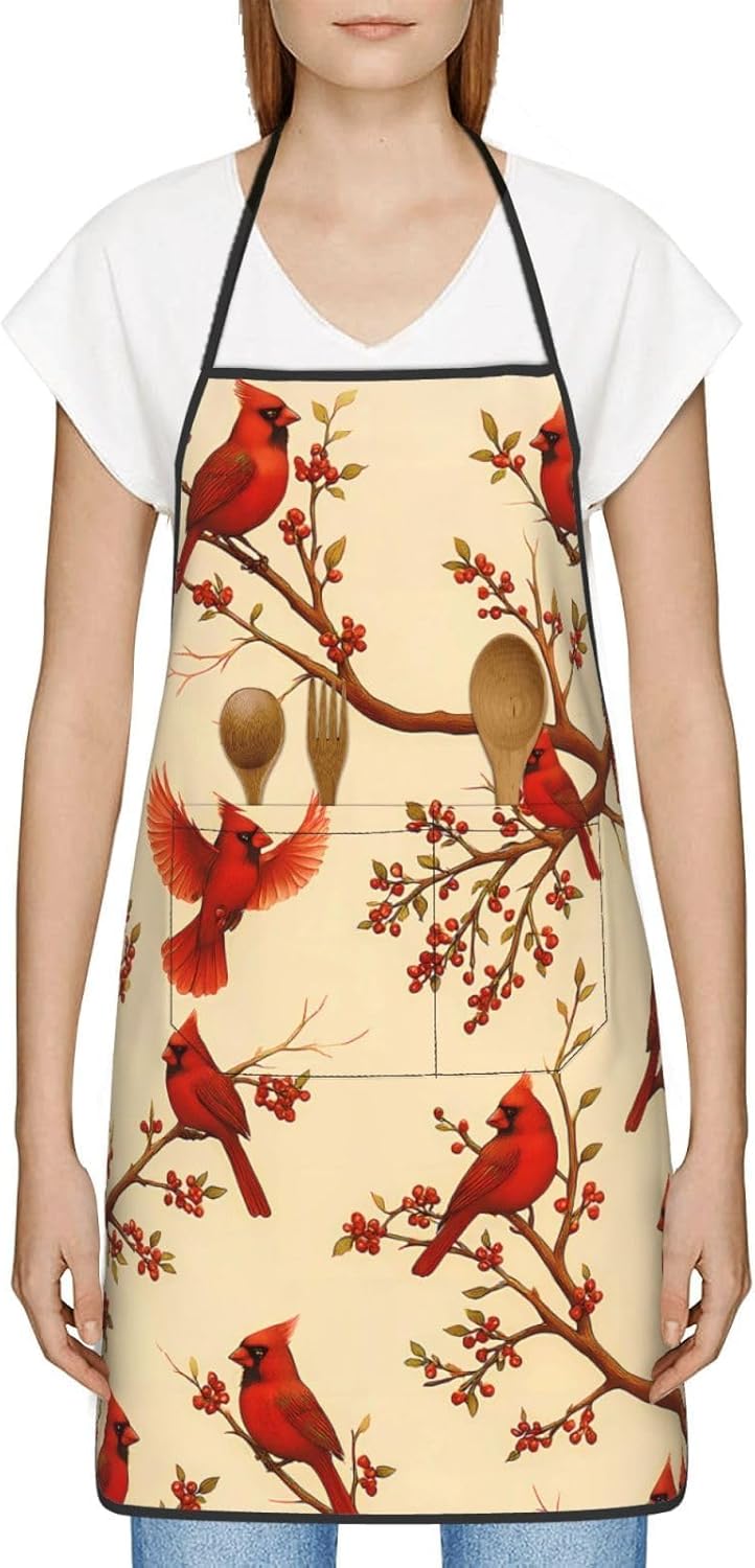 Women Men Bib Aprons Chef Cooking Aprons with Pockets for Kitchen Cooking BBQ Baking Grilling