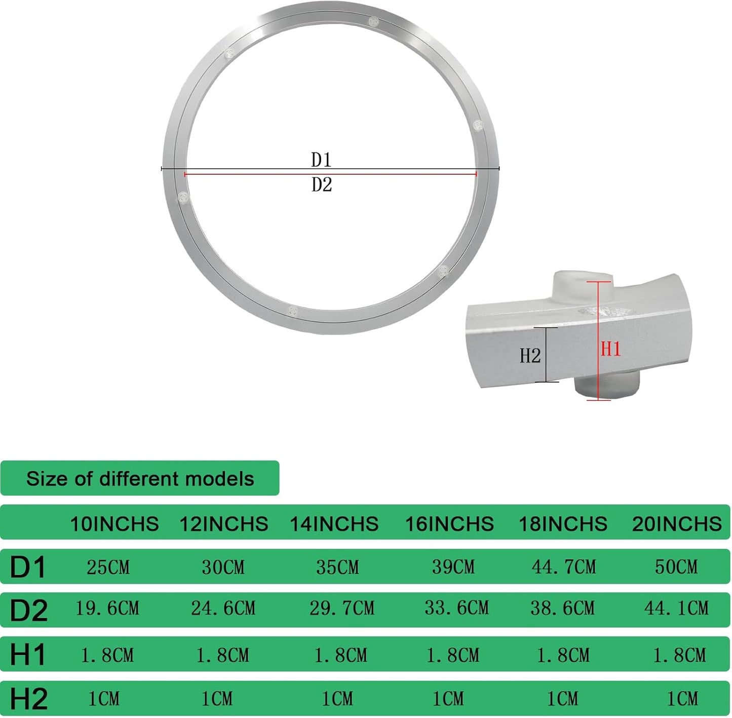 Lazy Susan Hardware Aluminum Rotating Turntable Bearings Swivel Plate Bearing for Dining-Table and Workbench (14 Inchs) …