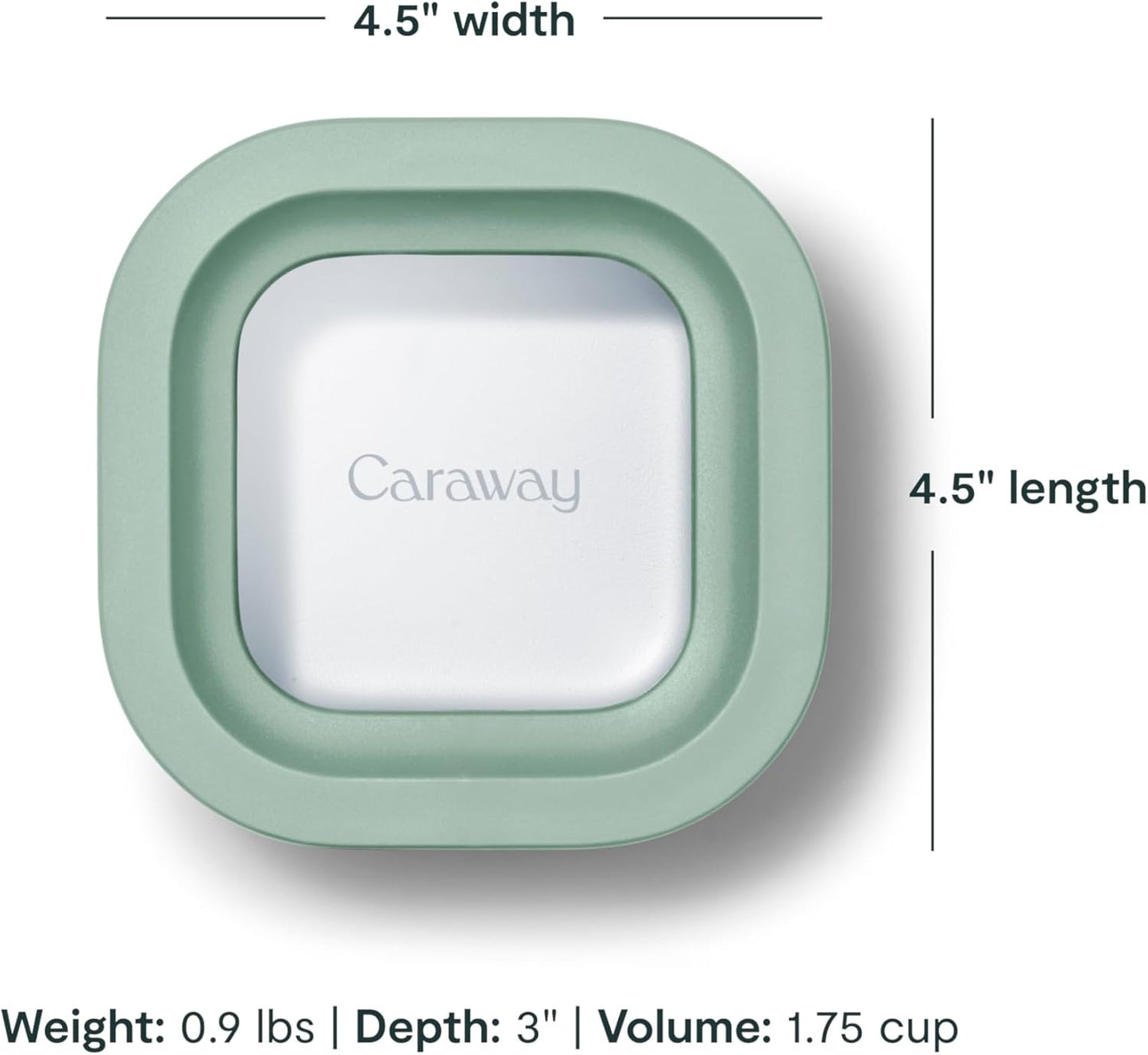 Caraway 6pc Food Storage Container Set - 1.75 Cup Glass Storage Container for Food (6) - Non-Toxic Ceramic-Coated Glass - Air Release Technology - Compact & Stackable Design - Mist