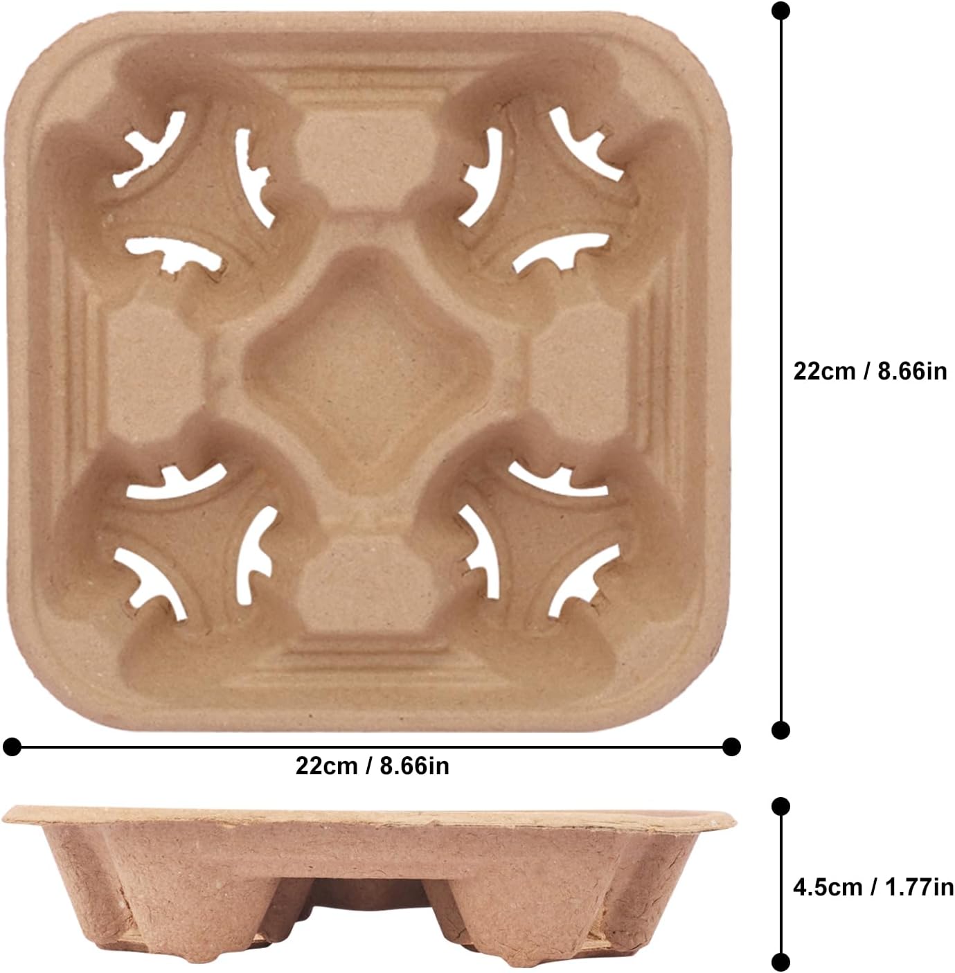 40 Pack Eco-Friendly 4 Cup Drink Carrier, Disposable Coffee Carrier, Cardboard Cup Holder, to Go Coffee Cup Holder for Hot and Cold Drinks by IHDYPPEW