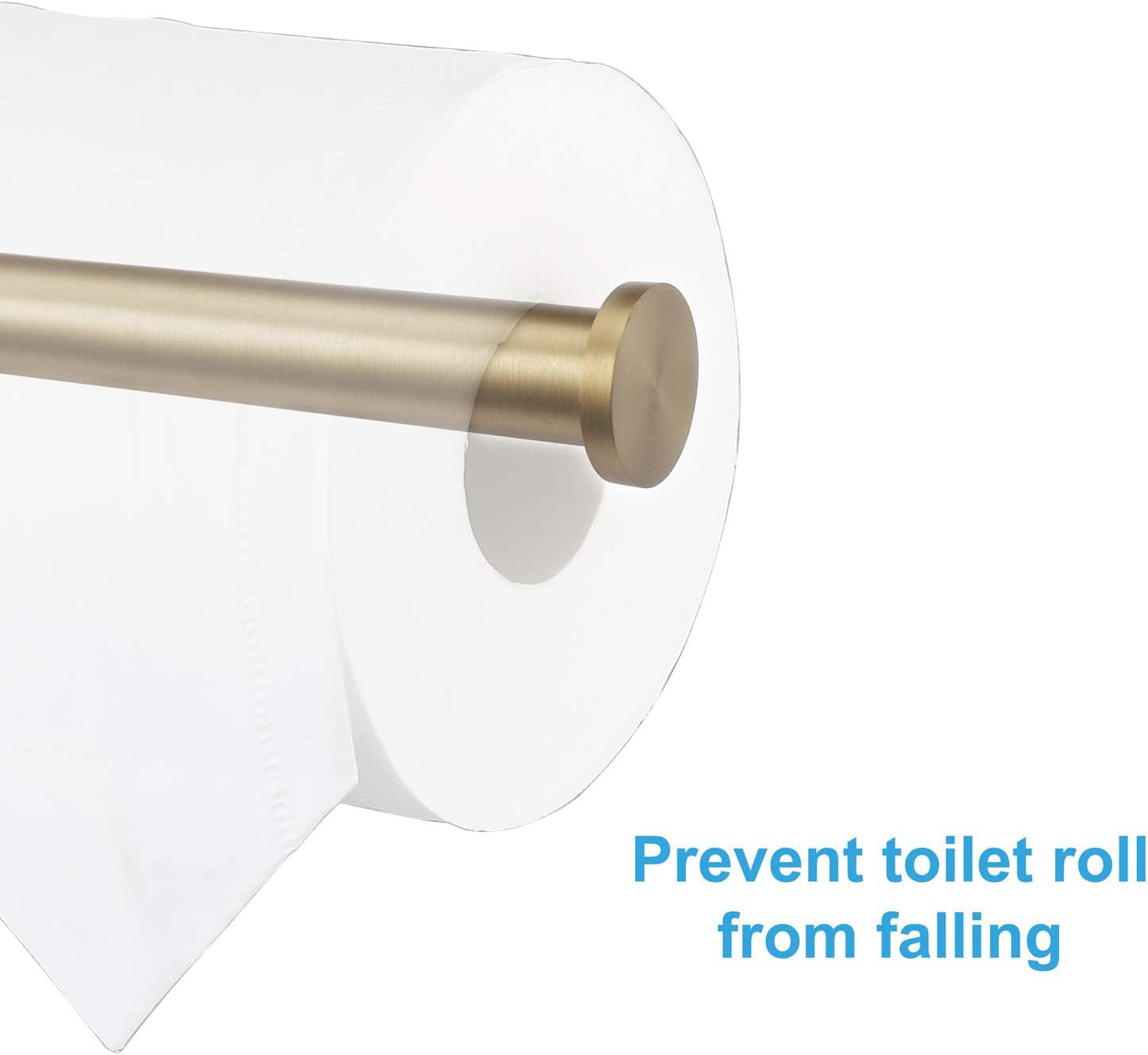 TASTOS Brushed Gold Toilet Paper Holder SUS304 Stainless Steel, Modern Round Tissue Roll Holders Wall Mount, Toilet Paper Roll Dispenser Bathroom 5 inch TP Holder for Kitchen Washroom