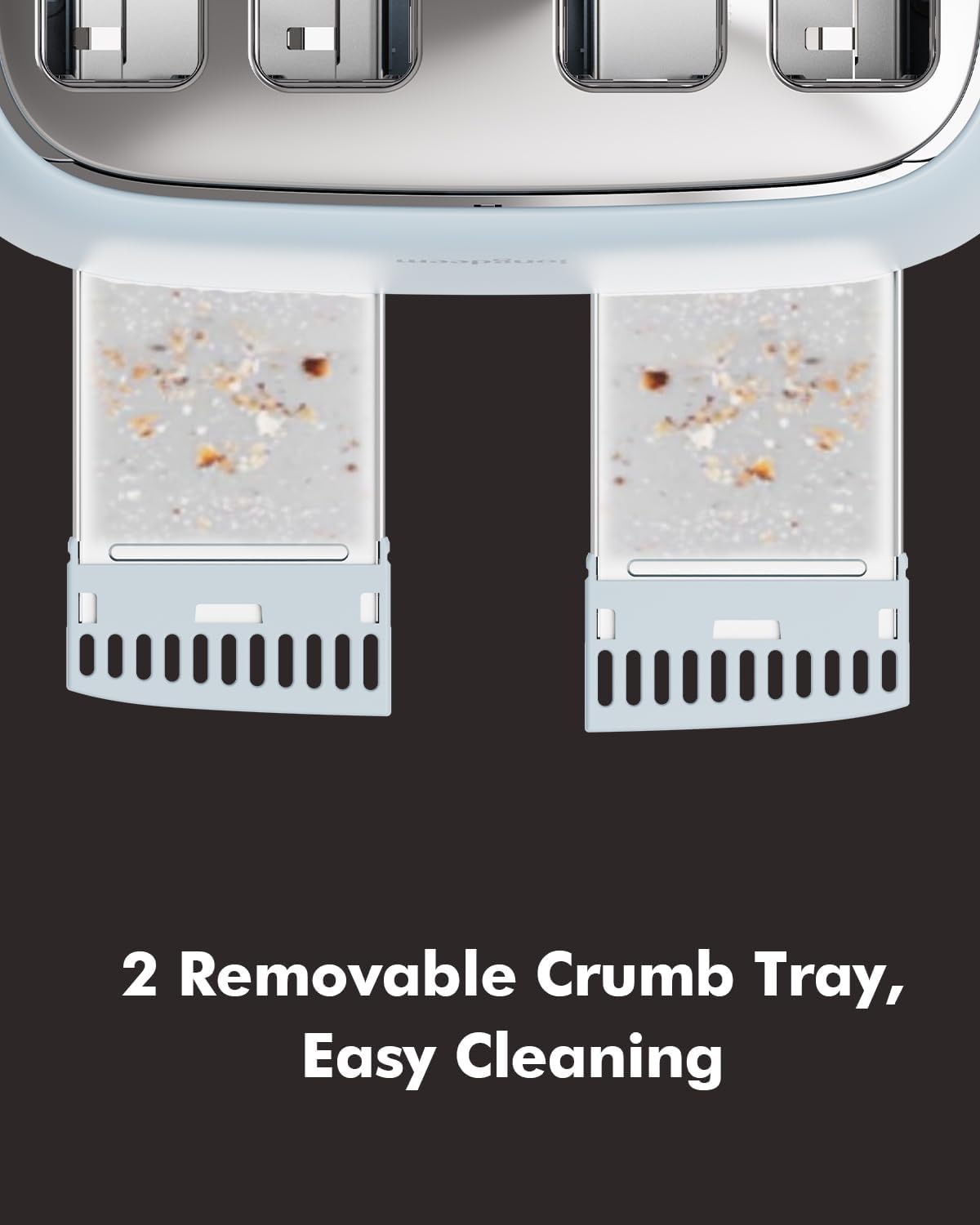 4-Slice Toaster with 1.6" Extra-Wide Slots, 6-Level Browning Control & Bagel/Defrost, Removable Crumb Tray, Auto Shutoff Stainless Steel Toaster Oven, Blue