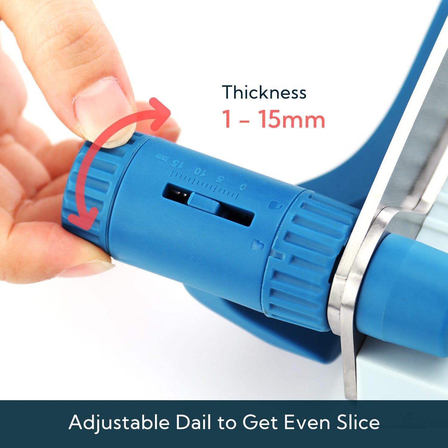 KITCHENDAO Multipurpose Cheese Slicer Cutter with Board for Arthritic and Weak Hands, Adjustable Thickness Dial for Block Cheese, Effortless Slicing, Guillotine Sausage Ham Biltong Jerky Slicer