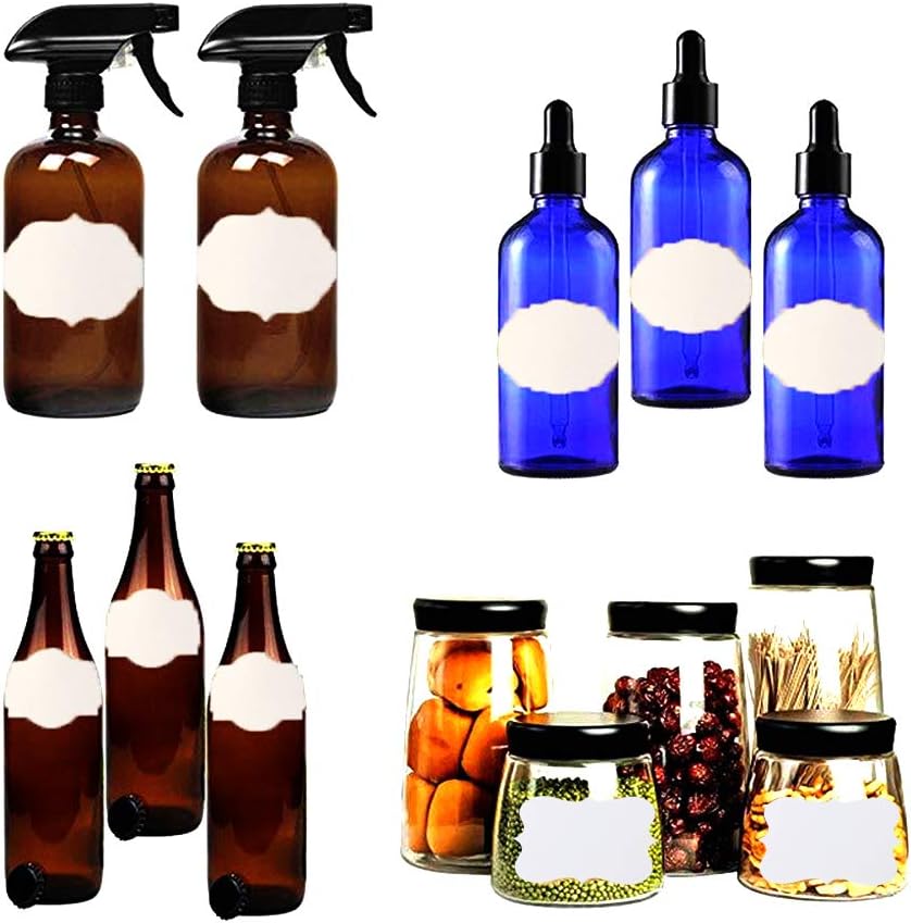 Pimoys 300 Pieces Gift Sticker Labels, 1.2*2inch Kraft Paper, Waterproof Labels for Jam Jars, Home Baking, Handmade Cosmetic, Holiday Presents, Lace Design