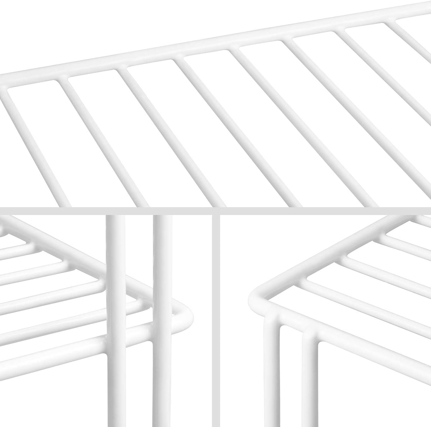 ROFAY Kitchen Cupboard Organiser, 3 Tier White Corner Plate Rack for Kitchen Cupboard Storage - Cupboard Shelf Insert Organiser (Pack of 2)