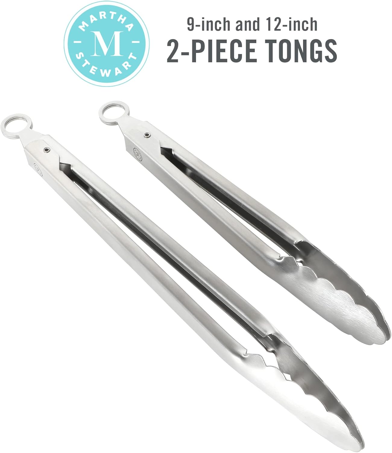Martha Stewart Richburn 2pc (12" & 9") Tongs Set - Stainless Steel