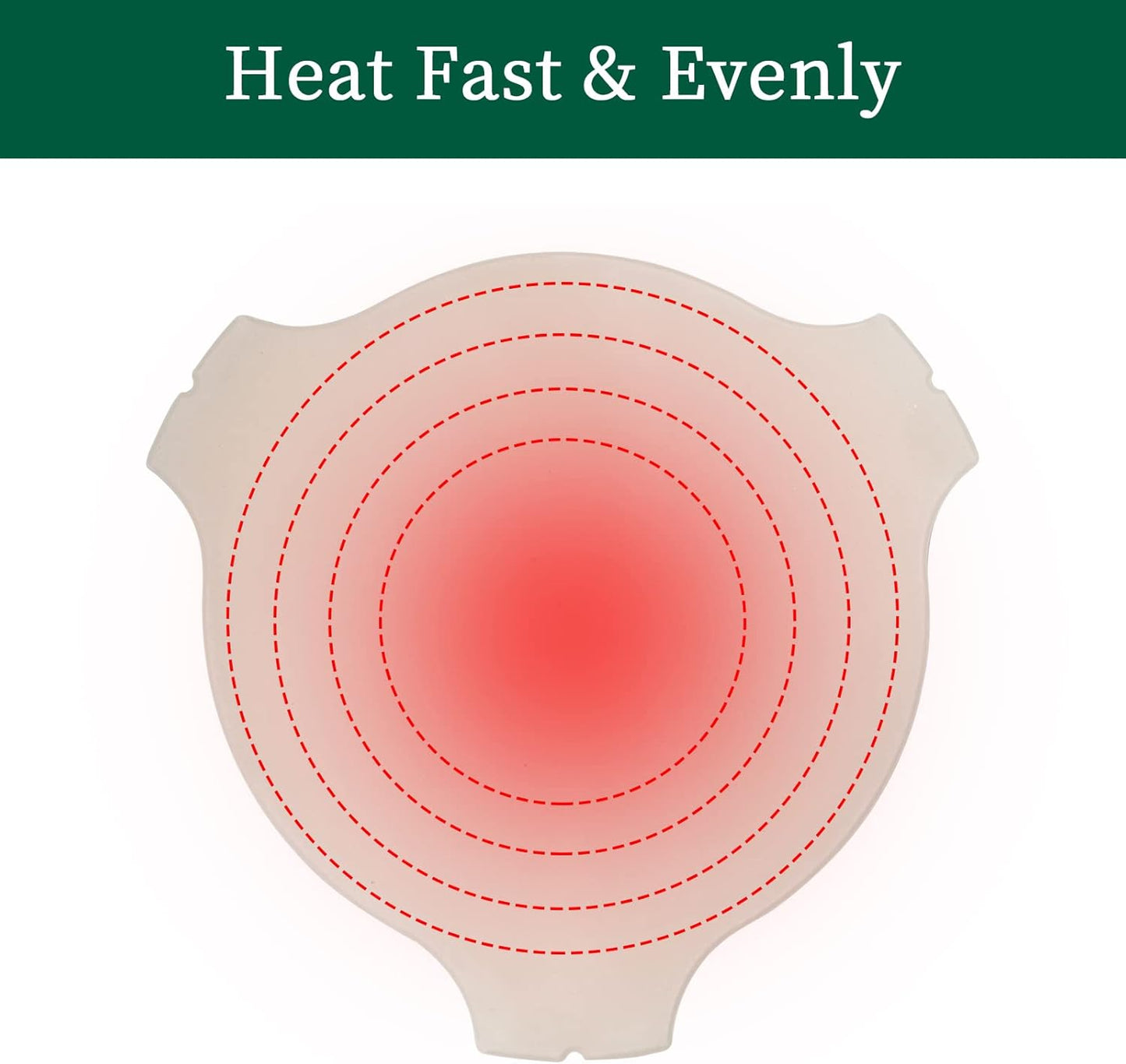 Ceramic Plate Setter for Large Big Green Egg Accessories, Heat Deflector, Ceramic Fluted Pizza Stone for Other 18" Kamado Grill(No Elevated Feet)