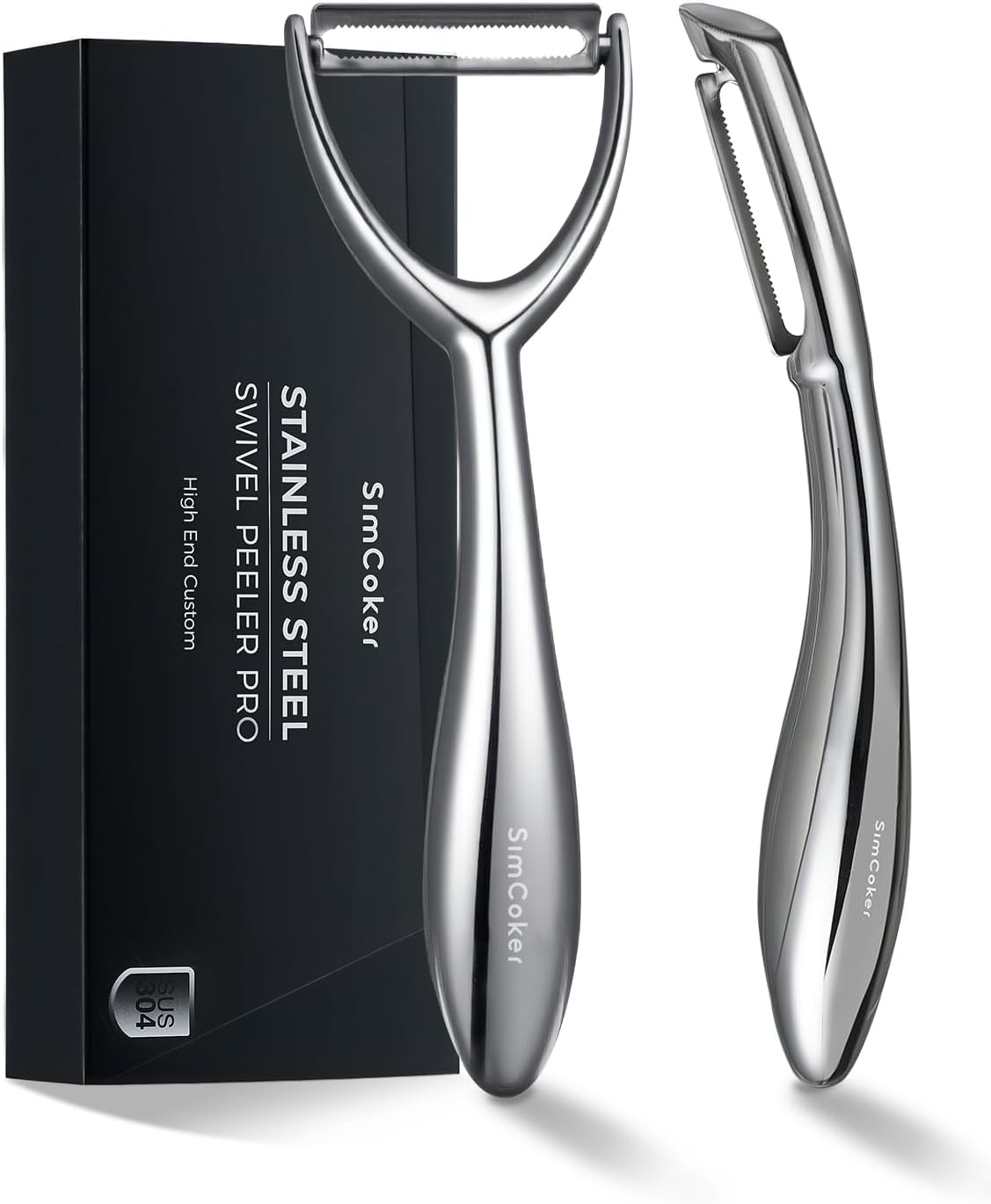 Y & I Peeler Set – Multi-Purpose Vegetable Peeler, 304 Stainless Steel Potato Peeler with Ultra-Sharp Serrated Blade & Ergonomic Handle (5-Year Warranty)