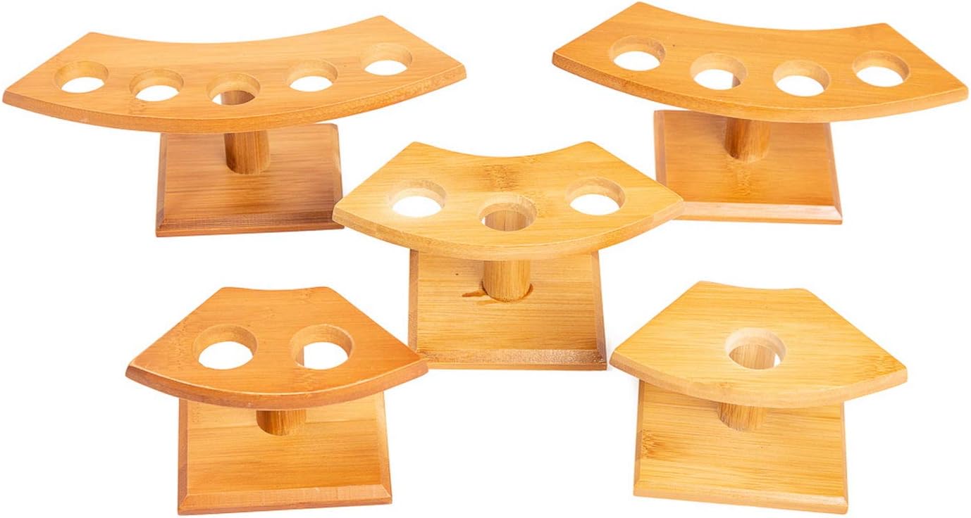 Japanese Style Temaki Sushi Roll Holder Ice Cream Cone Holder With 1-5 Compartments Holes, Kitchen Dining Decor Display Stand, Restaurant Supply Serveware (5 Holes)