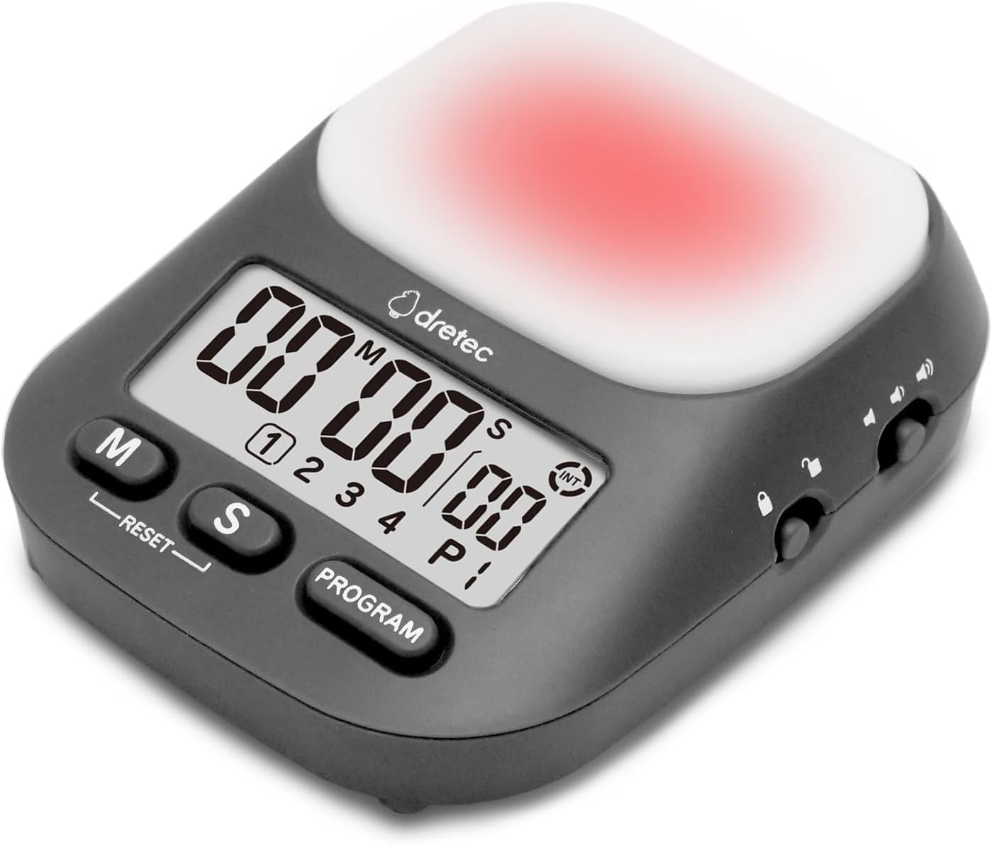 dretec pomodoro Timer, Productivity for Studying, Large Button, Interval,Darkgray