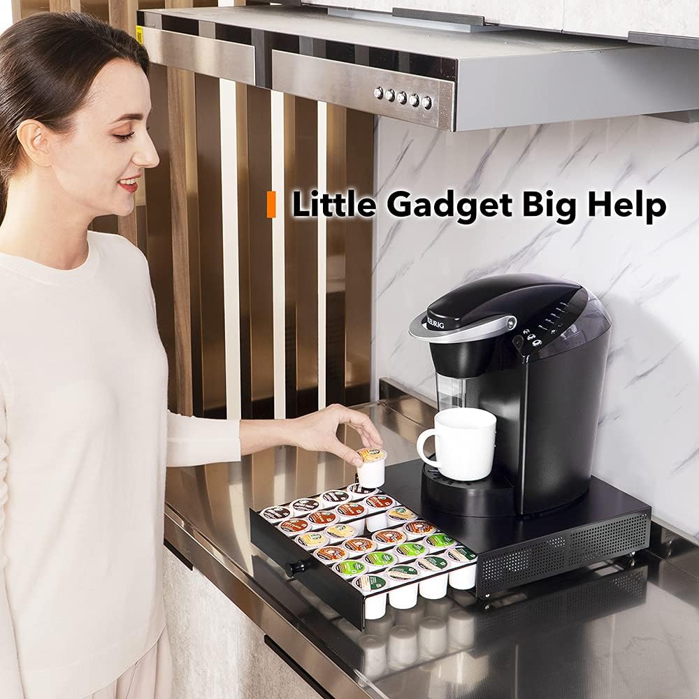 SICHEER K Cup Organization Storage Drawer Maker K Cup Holder Coffee Pod Organizer Stand Tray Counter Rack Countertop Maker Stand Capsules Compatible with Keurig Accessories Holds 36 Pods