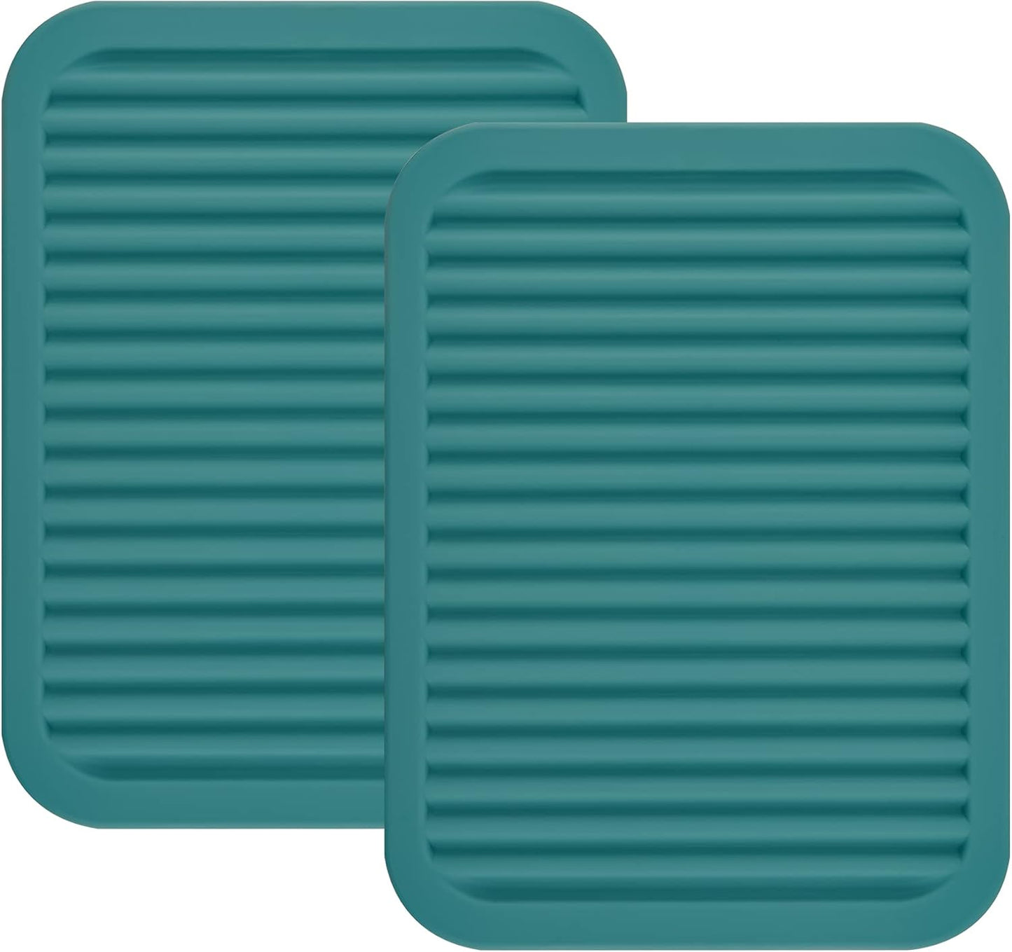 Smithcraft Silicone Trivets Mats for Hot Dishes and Hot Pots, Hot Pads for Countertops, Tables, Pot Holders, Spoon Rest Small Drying Mats Set of 2 Many Colors for Your Choose (Teal)