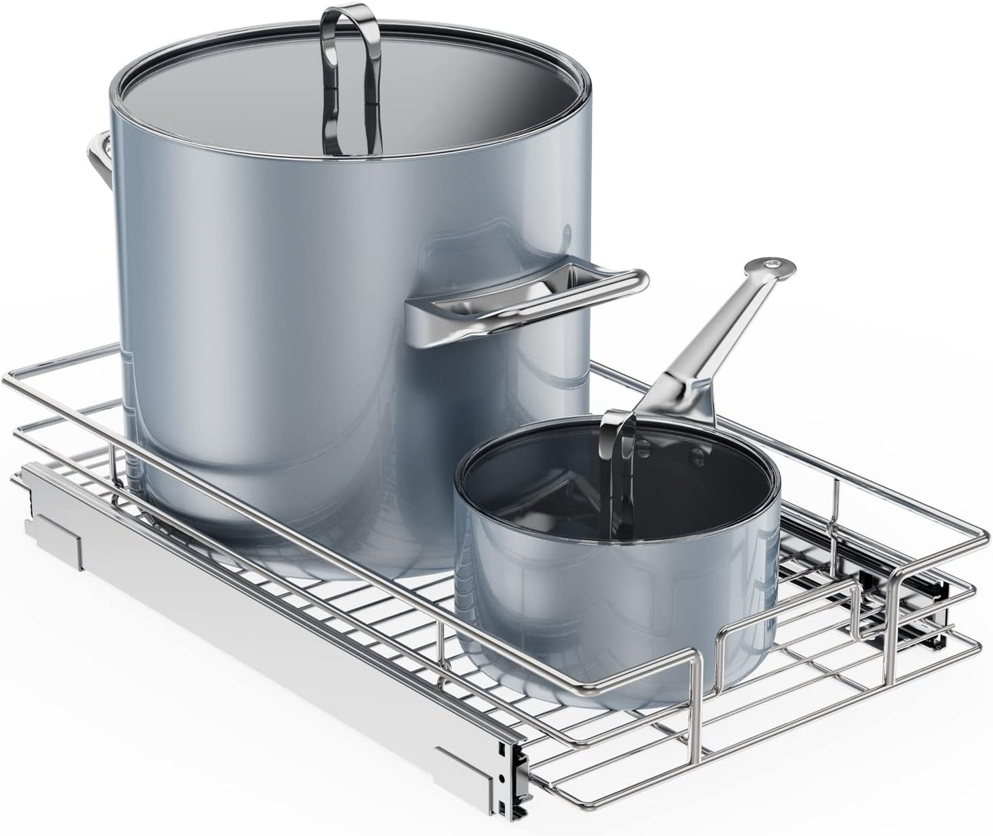 ROOMTEC Pull Out Cabinet Organizer, Cabinet Pull Out Shelves 12½" W x 21½" D, Heavy Duty Cabinet Drawers Slide Out Kitchen Cabinet Organizers Storage Shelf