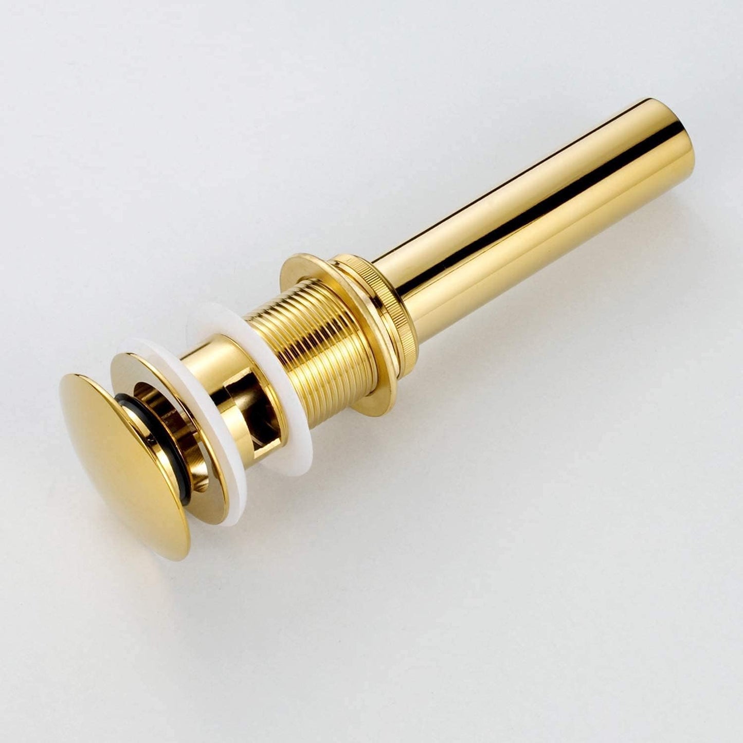 Pop Up Sink Drain with Overflow Bouncing Style Stopper Brass Gold Finish…