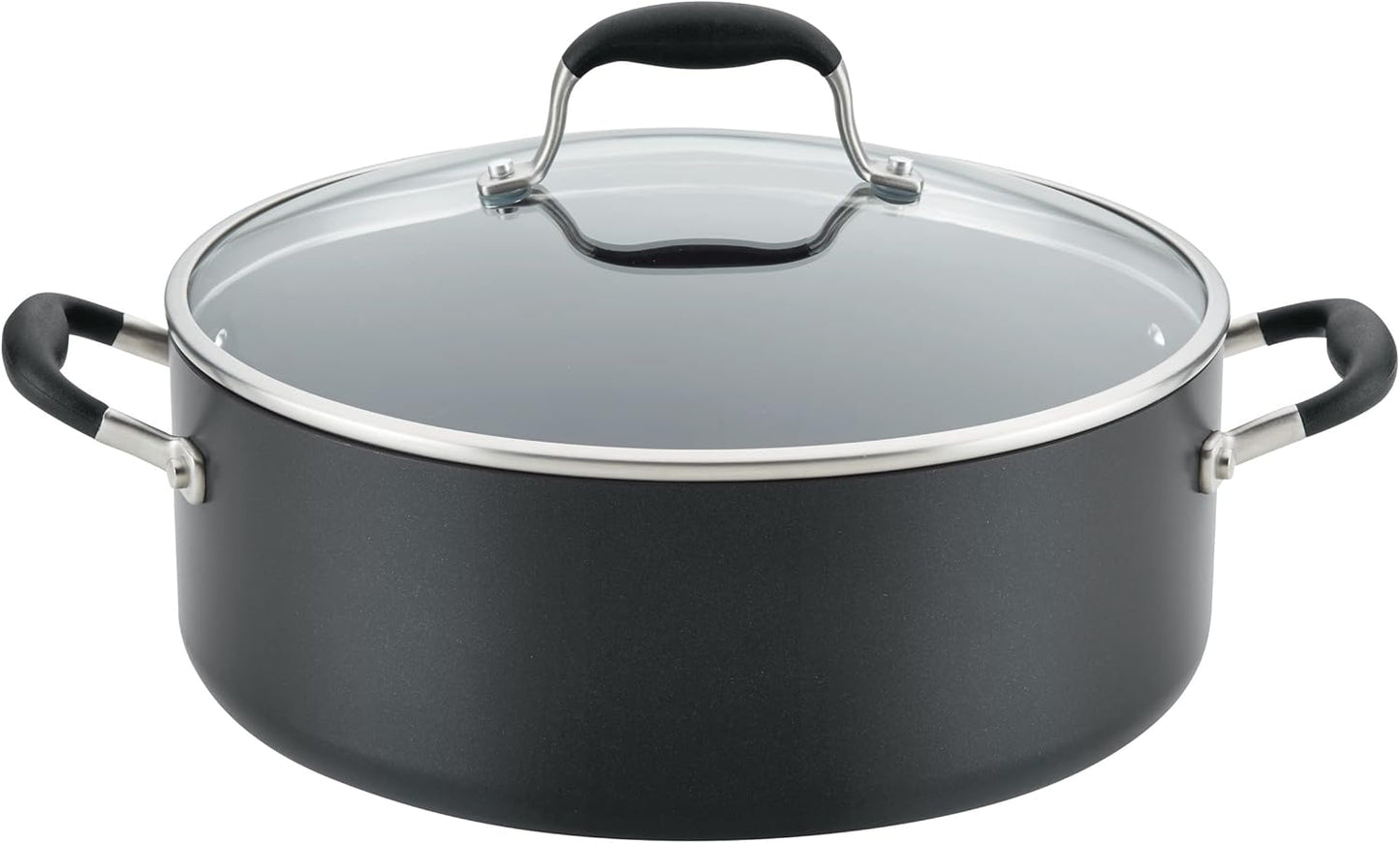 Anolon Advanced Home Hard-Anodized Nonstick Wide Stock Pot/Stockpot (7.5-Quart, Onyx)