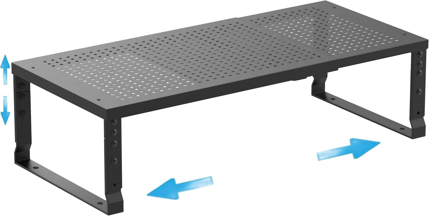 Expandable Spice Rack Kitchen Cabinet Shelf Organizer, Stackable Storage Shelves Racks, Adjustable Counter Shelving for Cabinets, Countertop, Cupboard,Pantry and More.(1Pack/Black/Medium)