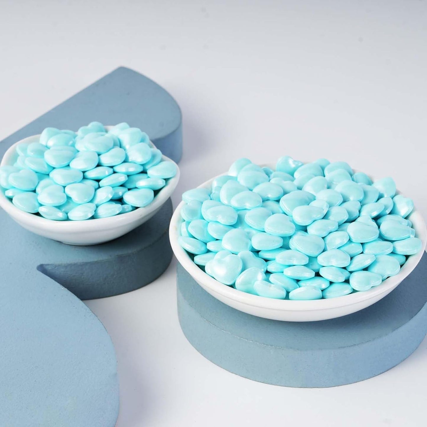 Kasvan Blue Heart Shapes Sprinkles - Edible Candy Pearls 130g/4.58 Oz, Mix Size, Baking Cake Decorations, Ice Cream Toppings and Cookie Decorating, Wedding Party Chirstmas Supplies (Blue)