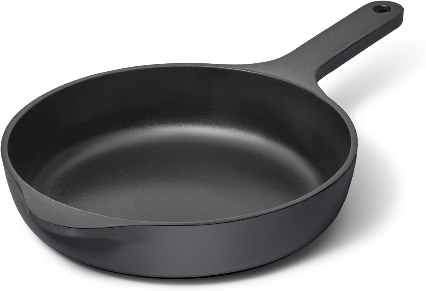 Caraway Cast Iron Skillet - 8” Enameled Cast Iron Pan With 3 Layer Enamel Coating - No Seasoning Required - Compatible With All Stovetops - Free From Forever Chemicals - Charcoal