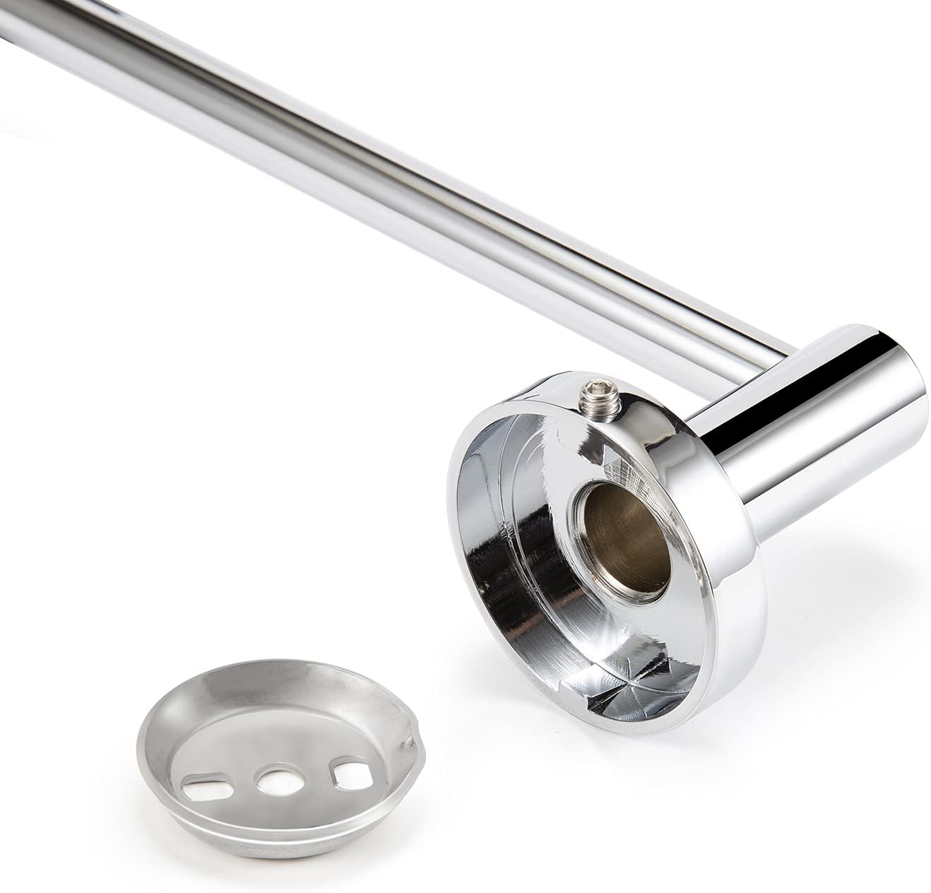 JiePai Bath Towel Bar Chrome, 17.6 Inch Stainless Steel Towel Rack Bathroom Towel Holder Wall Mount Kitchen Dish Cloth Hanger (Chrome, 17.6 Inch)