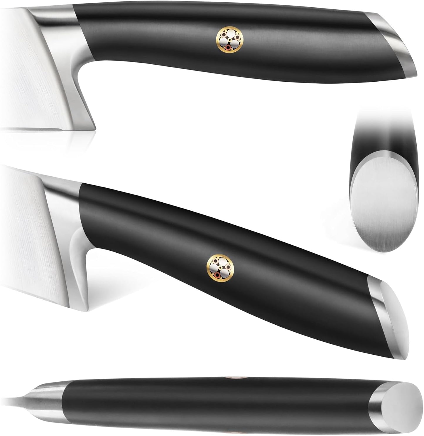 Cangshan L Series Knife Block Sets, Forged German Steel (12-Piece 4 Steak Knives, Black)