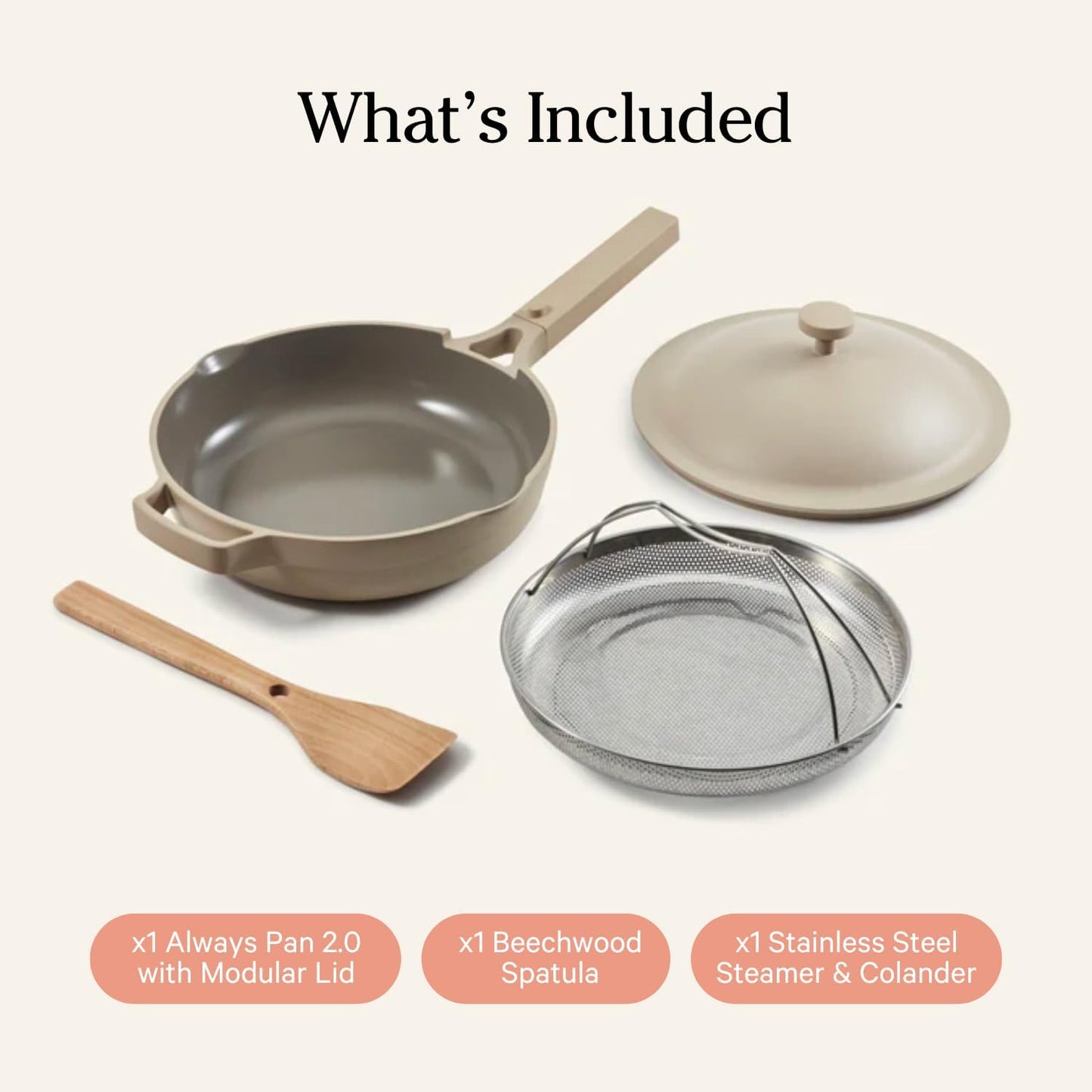 Our Place Always Pan 2.0-10.5” (2.6 Qt) Nonstick, Toxin-Free Ceramic Cookware | Patented 10-in-1 Aluminum Frying & Sauté Pan | Safe for Oven, Induction & All Cooktops up to 450°F | Steam