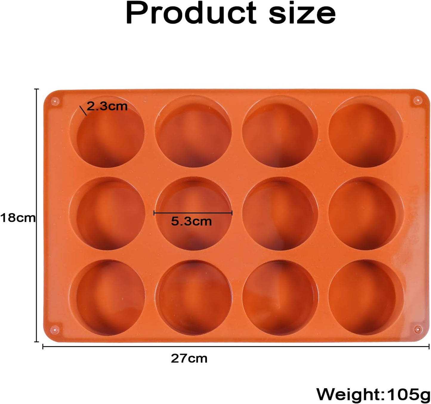 2PCS Muffin Pan, 12 Cup Silicone Cake Moulds for Baking, Silicone Muffin Cases, Non Stick Muffin Tin, Cookies Jelly Mould - BPA Free and Dishwasher Safe
