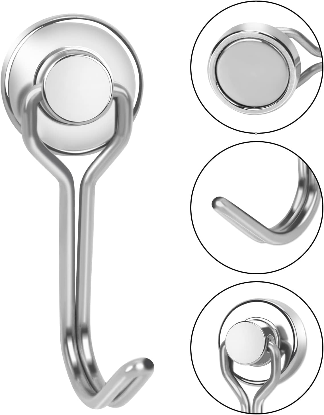 E BAVITE Swivel Swing Magnetic Hooks, 30LBS Powerful Strong Magnetic Hooks Perfect for Refrigerator, Kitchen,Pack of 10 Silver