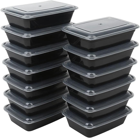 Ruthy's Outlet Meal Prep Containers W/Lids -Square Food Storage – BPA-Free| Stackable | Microwave | Freezer & Dishwasher Safe | Reusable Lunch Bento Box Portion Control & Planning (100 Pack, 32 oz)