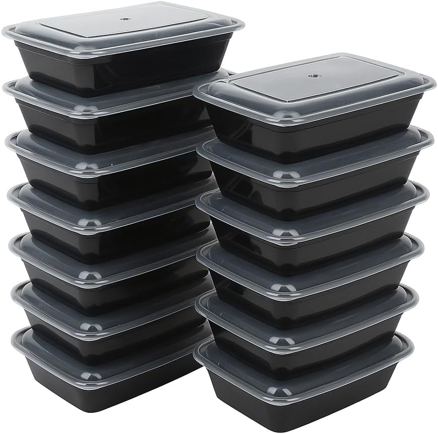 Ruthy's Outlet Meal Prep Containers W/Lids -Square Food Storage – BPA-Free| Stackable | Microwave | Freezer & Dishwasher Safe | Reusable Lunch Bento Box Portion Control & Planning (15 Pack, 16 oz)