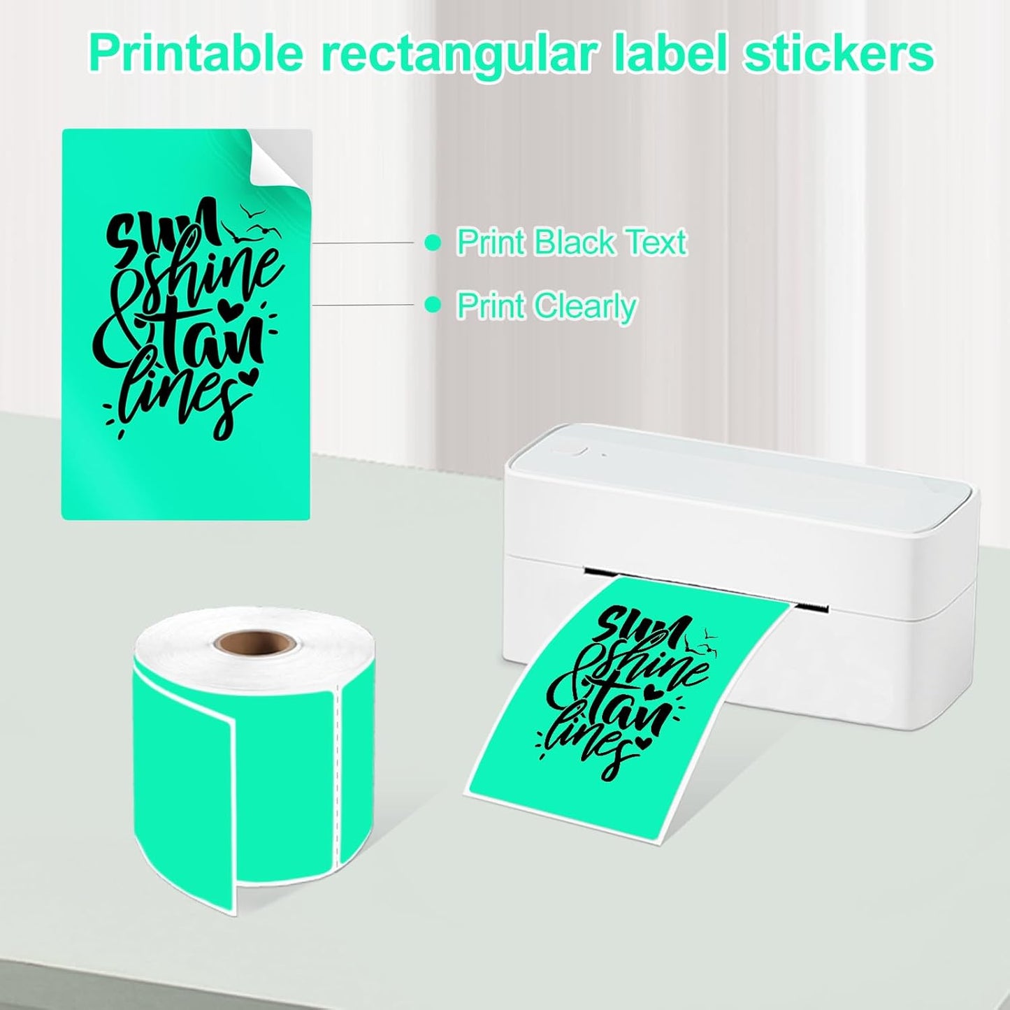 3 x 5 inch Home Moving Box Labels for Storage Bins 300pcs Colored Blank Label Sticker for Shipping Thermal Printer Color Coding Rectangle Moving Labels for Packing Boxes Watercolor Green