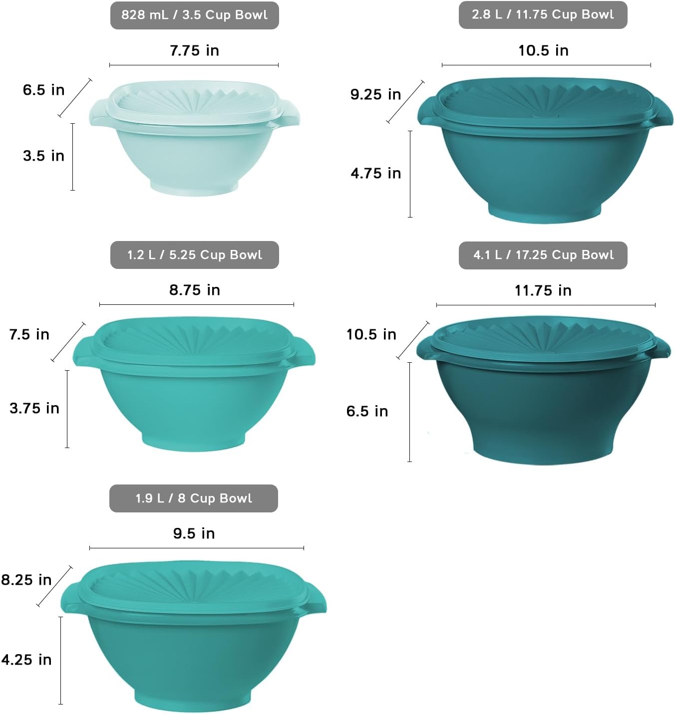 Tupperware Heritage Collection, New 36 Piece Food Storage Container Set in Vintage Green, Dishwasher Safe and BPA Free (18 containers, 18 lids)