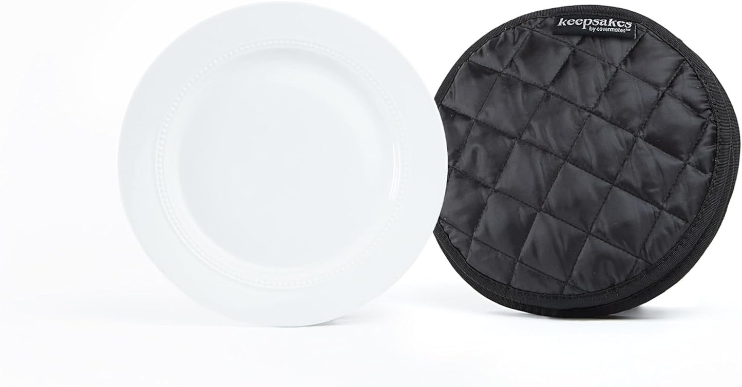 Covermates Keepsakes - Quilted Divider Set - Set of 4 - Scratch & Breakage Protection - Stain Resistant - Machine Washable - China Storage, Black