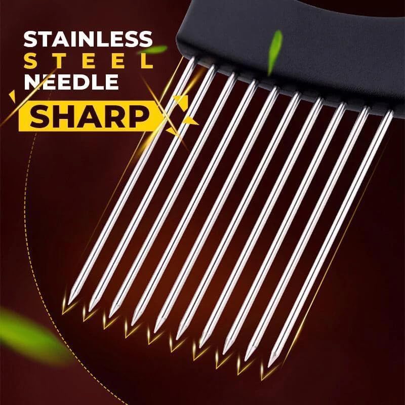 Ultra Onion Slice Holder, Stainless Steel Holder for Slicing Meat, Onion, Potato, Tomato - 2 Pack