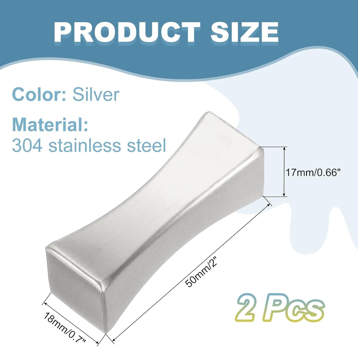 uxcell 2pcs Chopstick Rest, 304 Stainless Steel Chopsticks Holder 2"x0.7"x0.66", Household Tableware Kitchen Tools for Spoon Fork Teaspoon Dining Tool Rest, Silver Tone