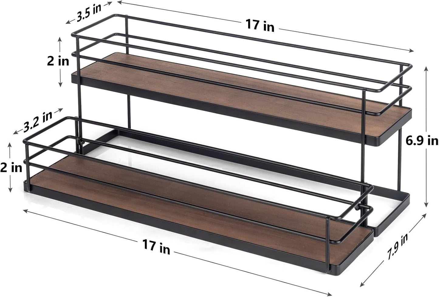 10 Bottle Capacity Coffee Syrup Organizer 2 Tier Coffee Syrup Stand Shelf for Coffee Bar Kitchen Small Wine Rack for Bar Family Storage for Syrup Wine Dressing
