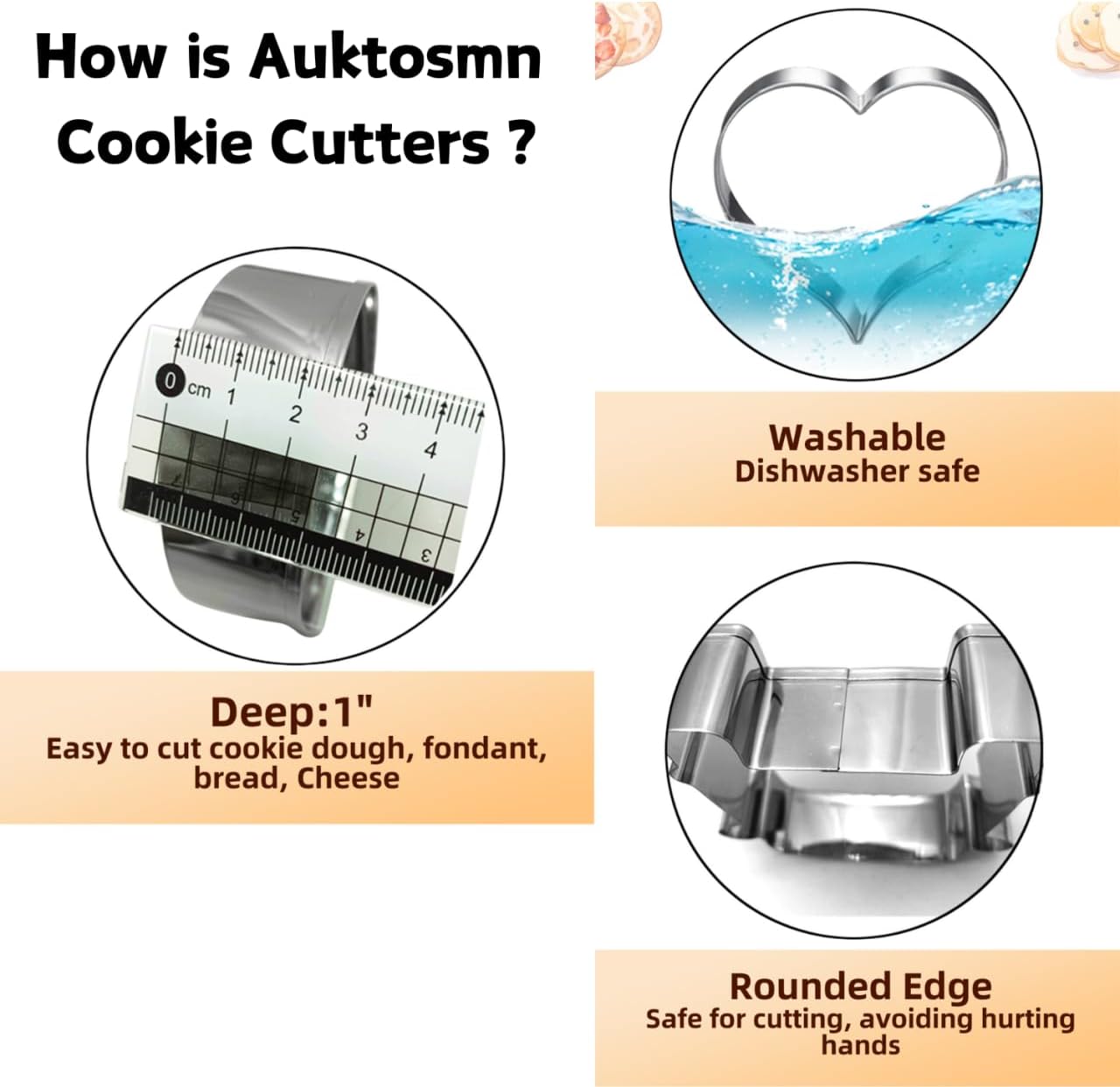 Mini Autumn Cookie Cutter Set-7 Piece-2.0 Inch-Diswasher Safe-Mini Autumn Leaf, Apple, Pumkin, Acorn, Maple, Turkey-Mini Baking Pie Crust Cutter for Thanksgiving