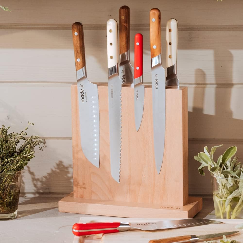 Made In Cookware - Magnetic Knife Block - Italian Beechwood - Crafted in Italy
