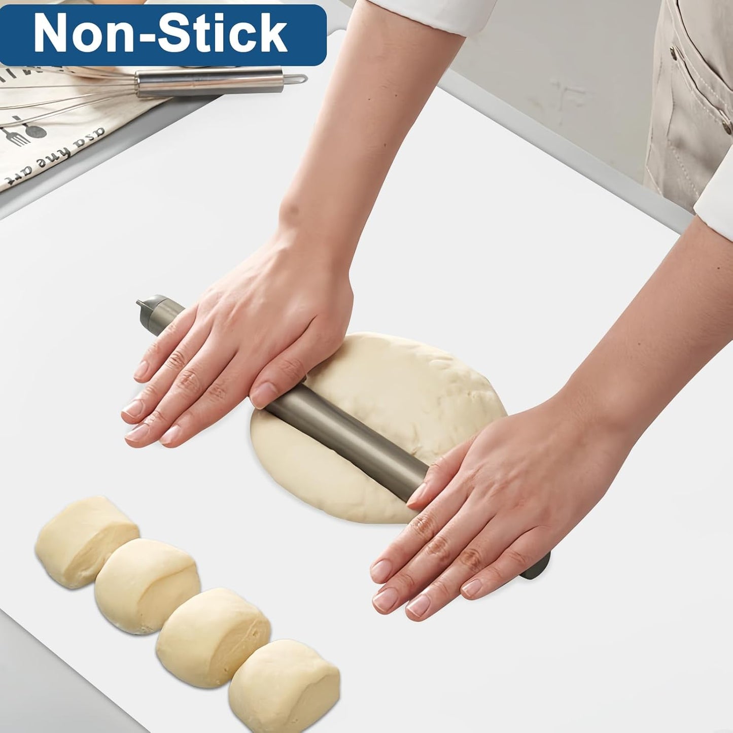 Large Silicone Mat, 48"x32"(120cmx80cm) Silicone Mats for Kitchen Counter, Non-Slip Heat Resistant Mat, Kitchen Counter Mat, Waterproof Countertop Protector for Craft, Semitransparent