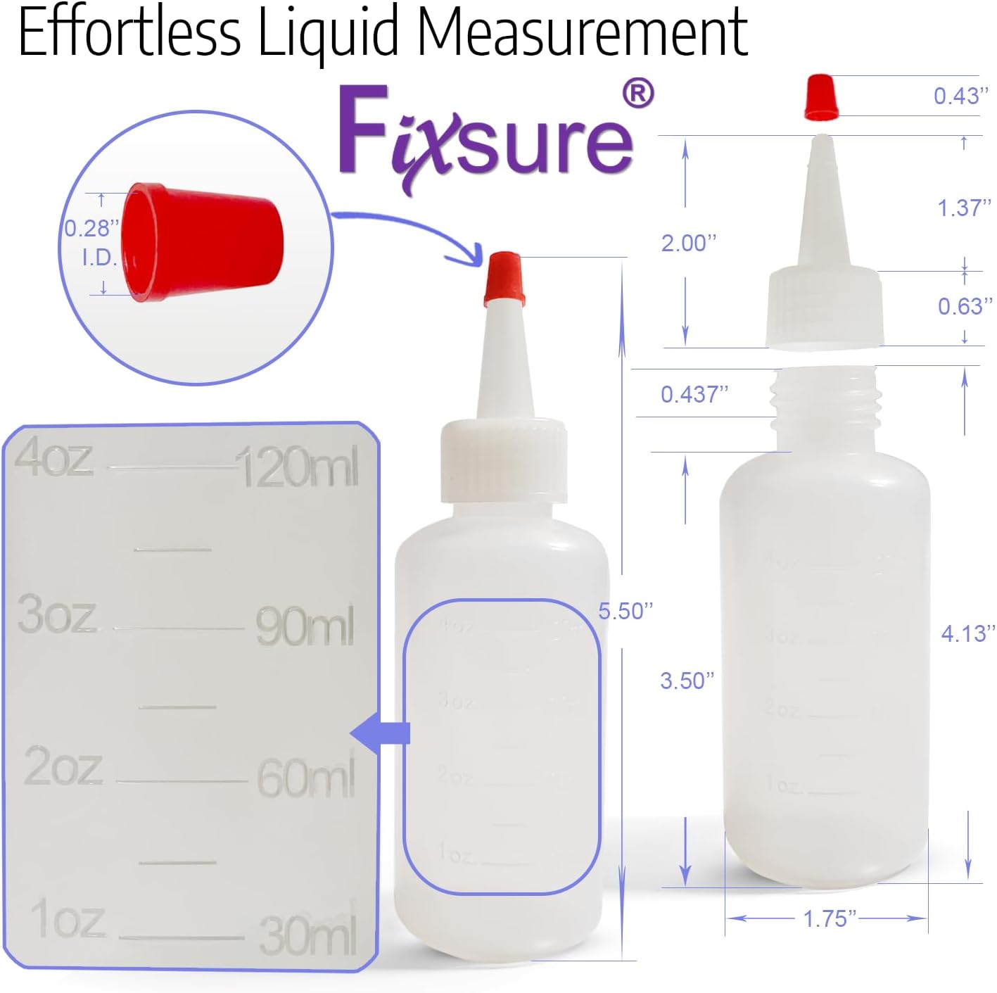 Plastic Squeeze Bottles with Red Tip Cap, 4 Oz Squirt Bottle For Ketchup, BBQ, Sauces, Syrup, Condiments, Oil, Pancake, Cookie Decorating, Dressings, Travel, Camping, Lab, Arts and Crafts (1)