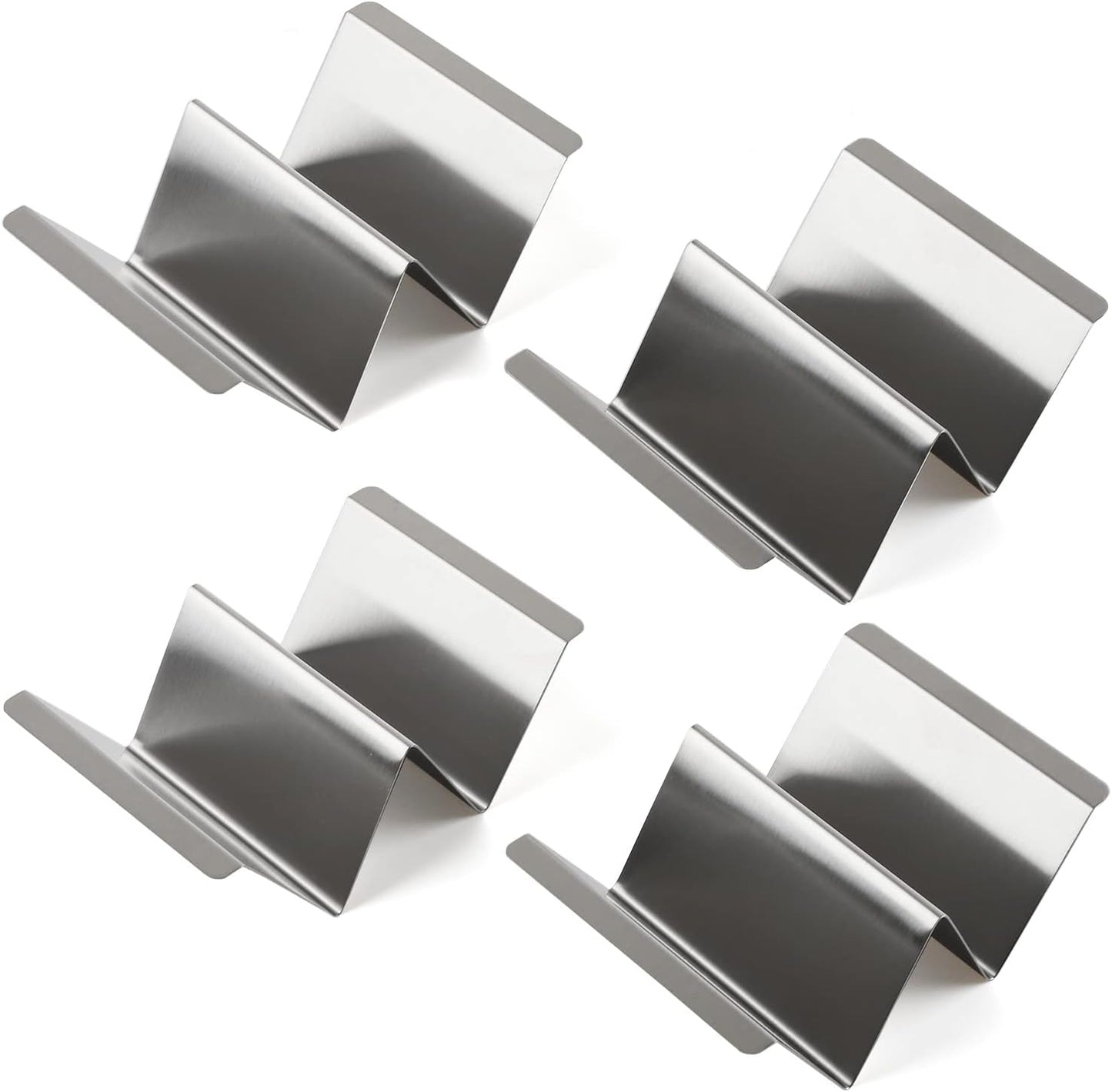 Taco Holder Set of 4 Packs Stainless Steel Taco Holders Stand Taco Tray Shell Holders - Each Rack Holds Up to 2 Tacos - Oven, Grill & Dishwasher Safe