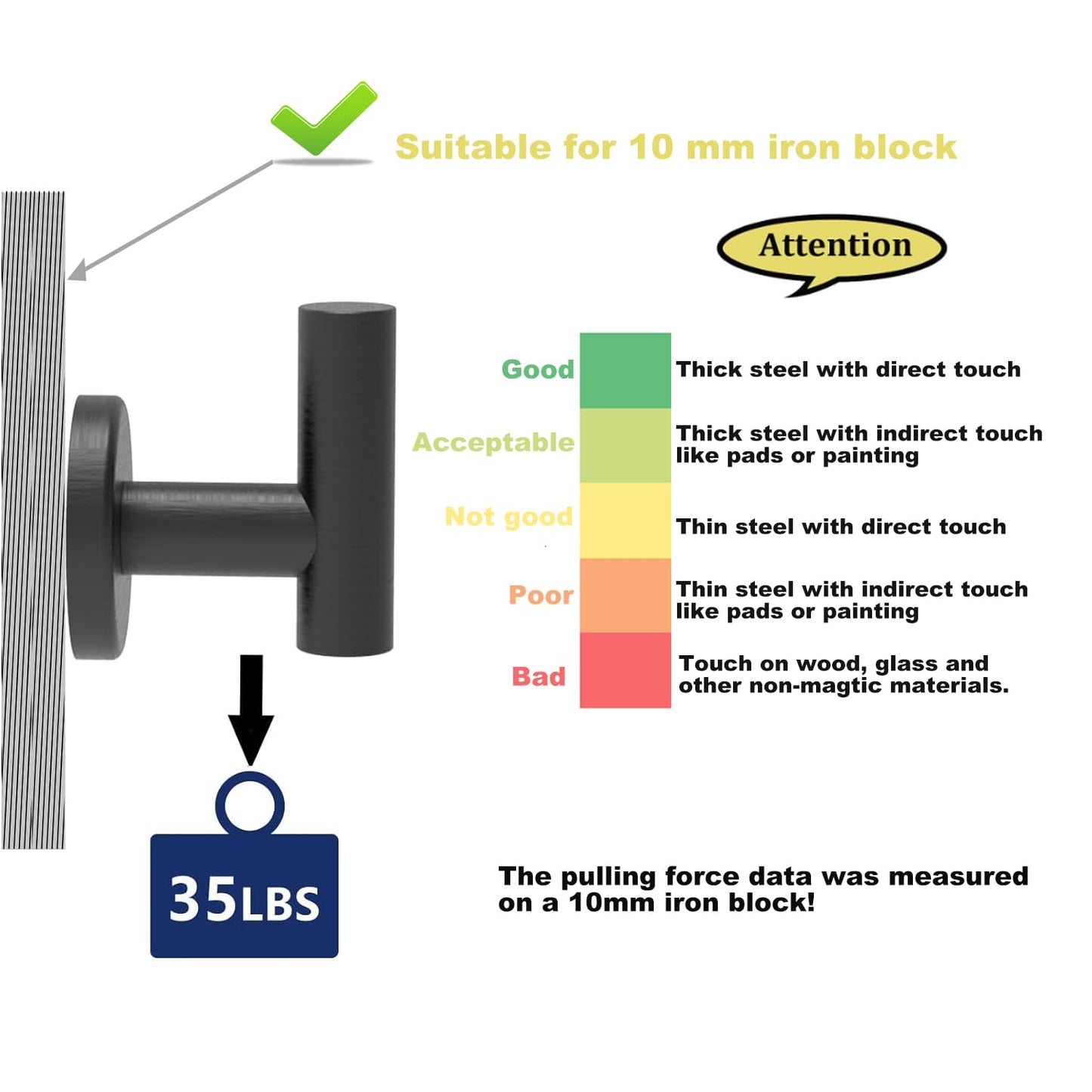 Magnetic Hooks Coat Magnet Hooks for Hanging,Magnetic Hooks Heavy Duty with Rare Earth Neodymium for Pot Holder,Grill,Refrigerator,Home,Kitchen,Workplace or Office.Pack of 2,Silver