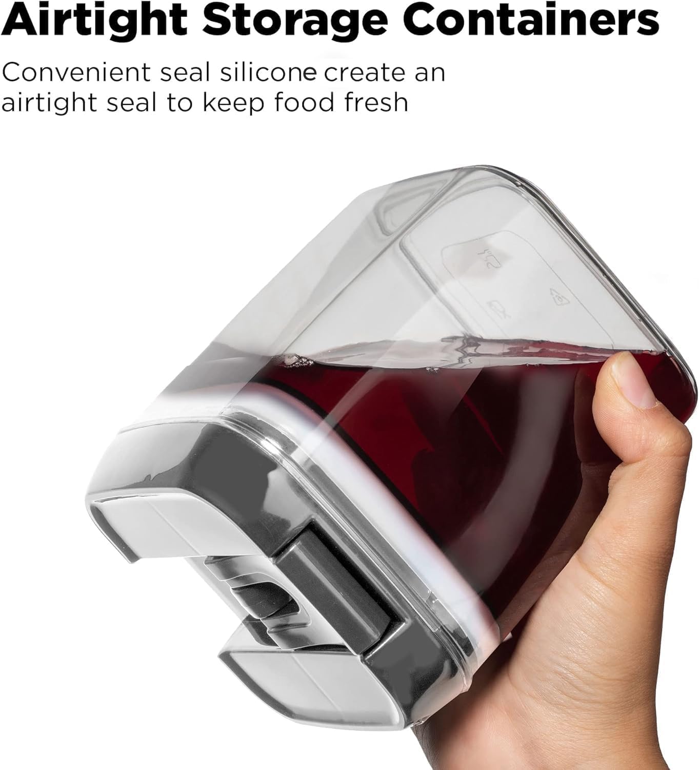 Shazo 9 PC Airtight Food Storage Containers - BPA Free Clear Plastic Snack & Spice Containers with Easy Lock Lids - Kitchen and Pantry Organization for Herbs, Coffee, Tea - 0.5L / 2.1 Cups