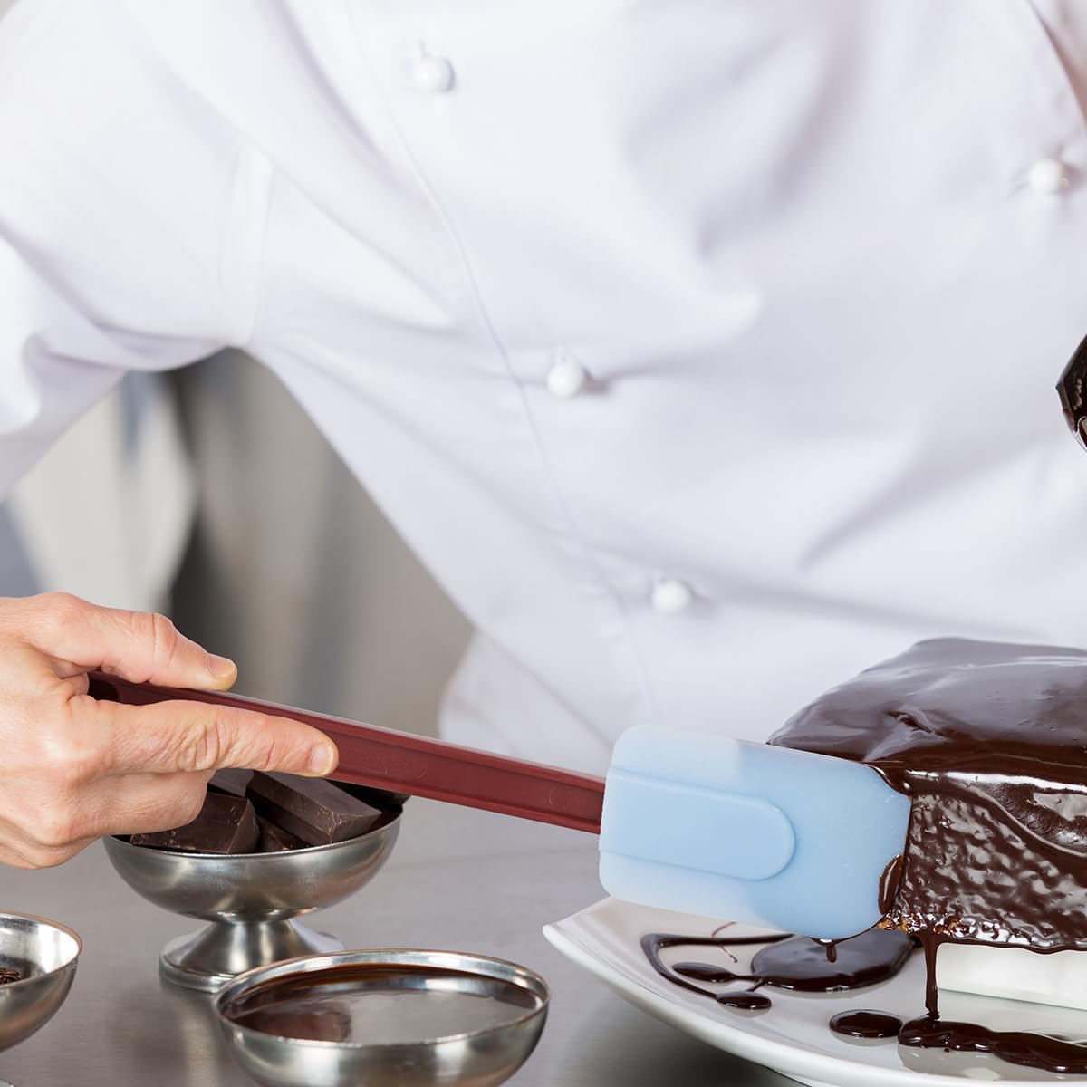 Silicone Spatula Set - 10 Soft Rubber Scrapers, 9.5 Inches, Commercial Grade, Heat Resistant to 500