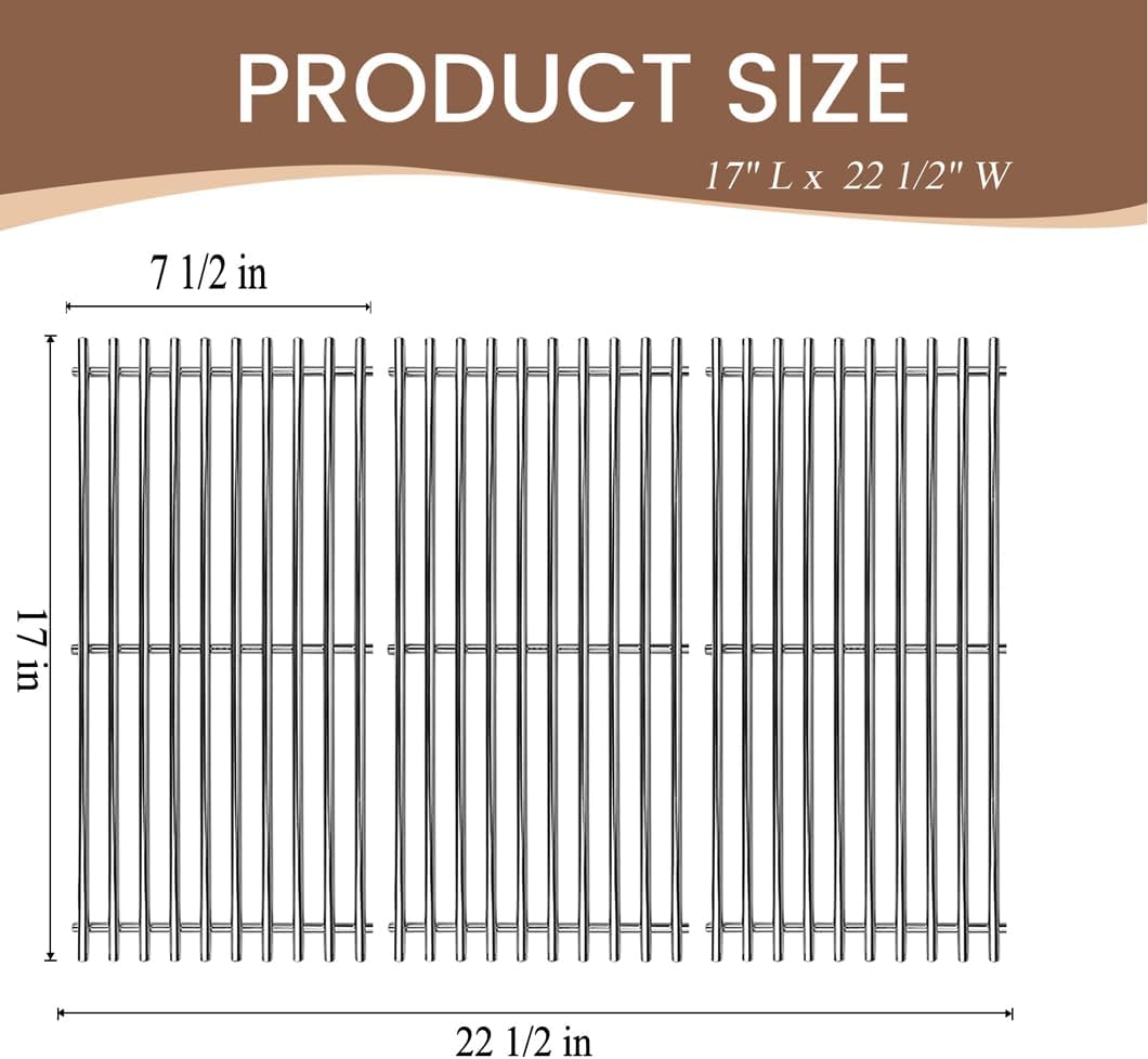 SD6324601H (3-Pack) 17" Stainless Steel Cooking Grid for Charbroil Commercial Infrared 463355220 463242516 463242515 466242615 463243016,Cooking Grids for 463346017 466242616 463367016 463246018