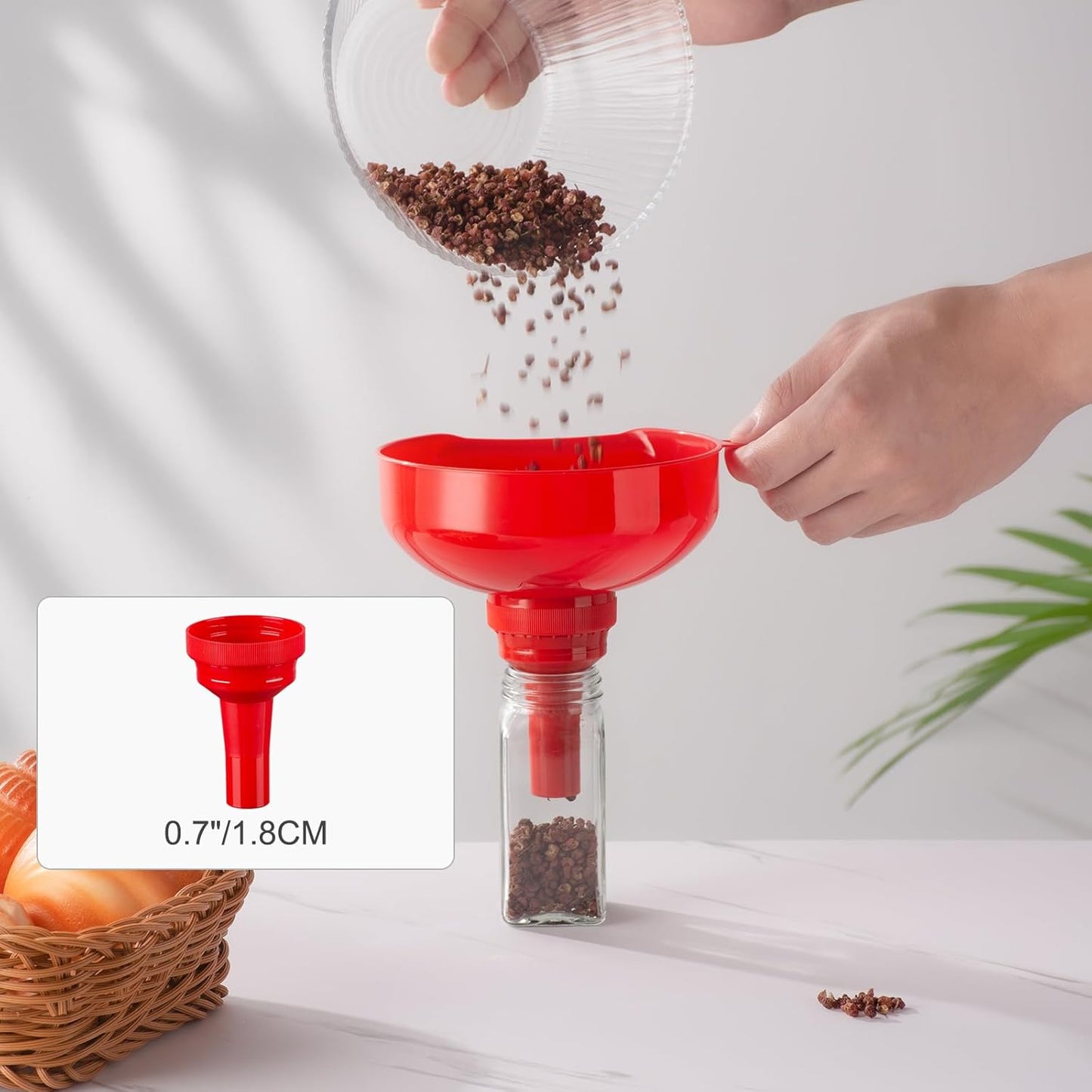 Pisol Wide Mouth Funnels for Kitchen Use, Versatile Food Grade Funnels for Filling Bottles, Plastic Cooking Funnel Set with Strainer, Large Long Neck Funnel for Canning, Mason Jar, Shampoo, Liquids